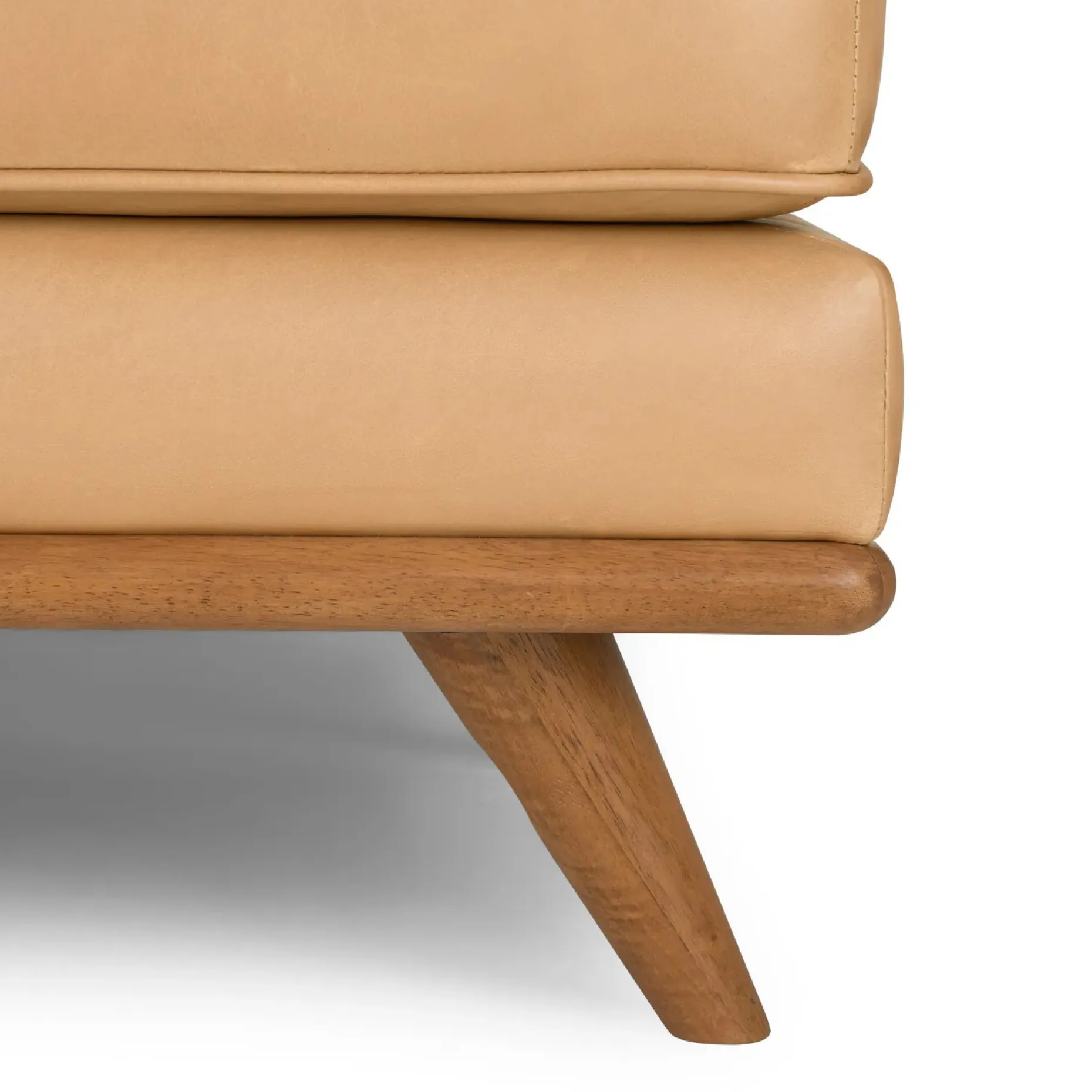 Timber 31" Leather Ottoman - Charme Tan