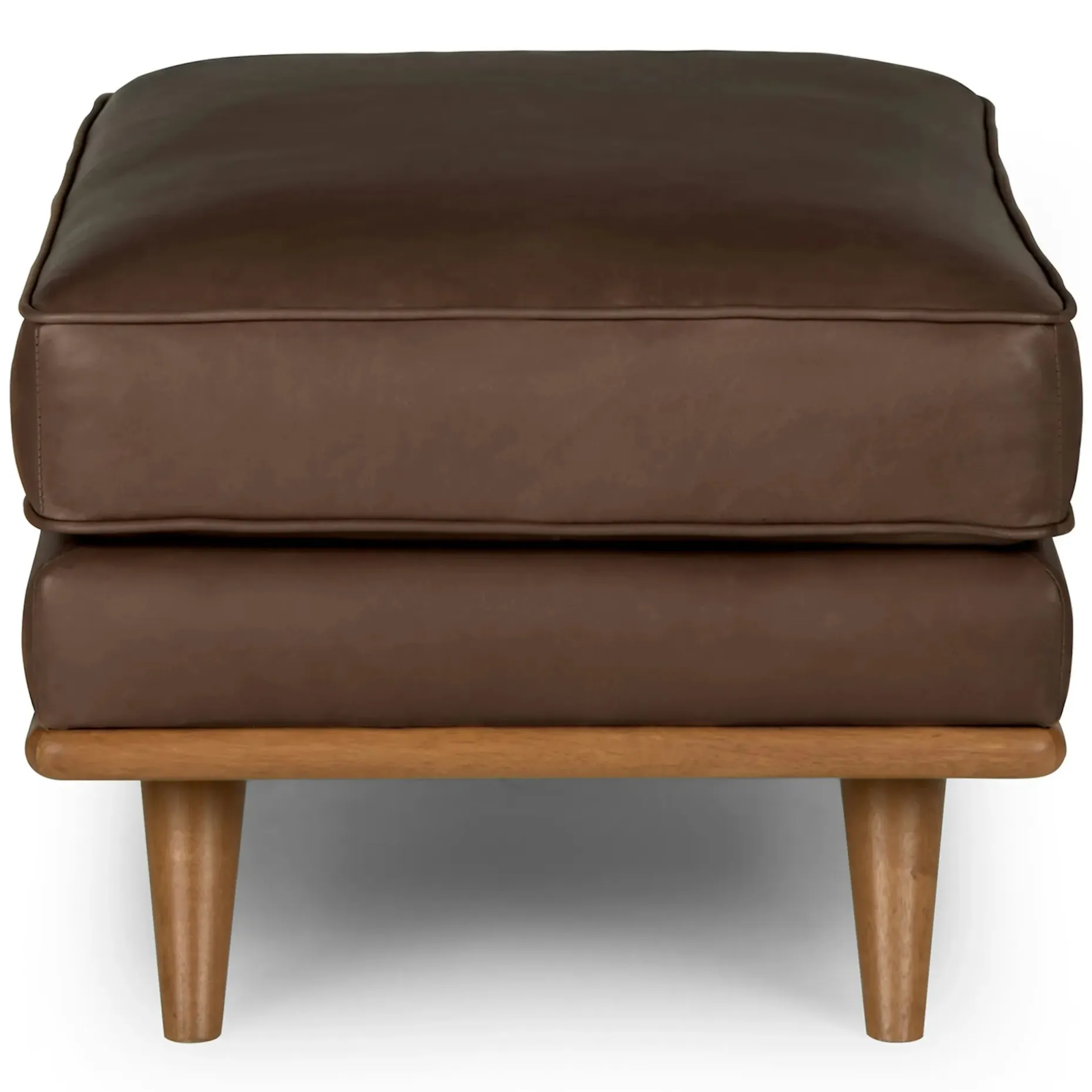 Timber 31" Leather Ottoman - Charme Chocolat