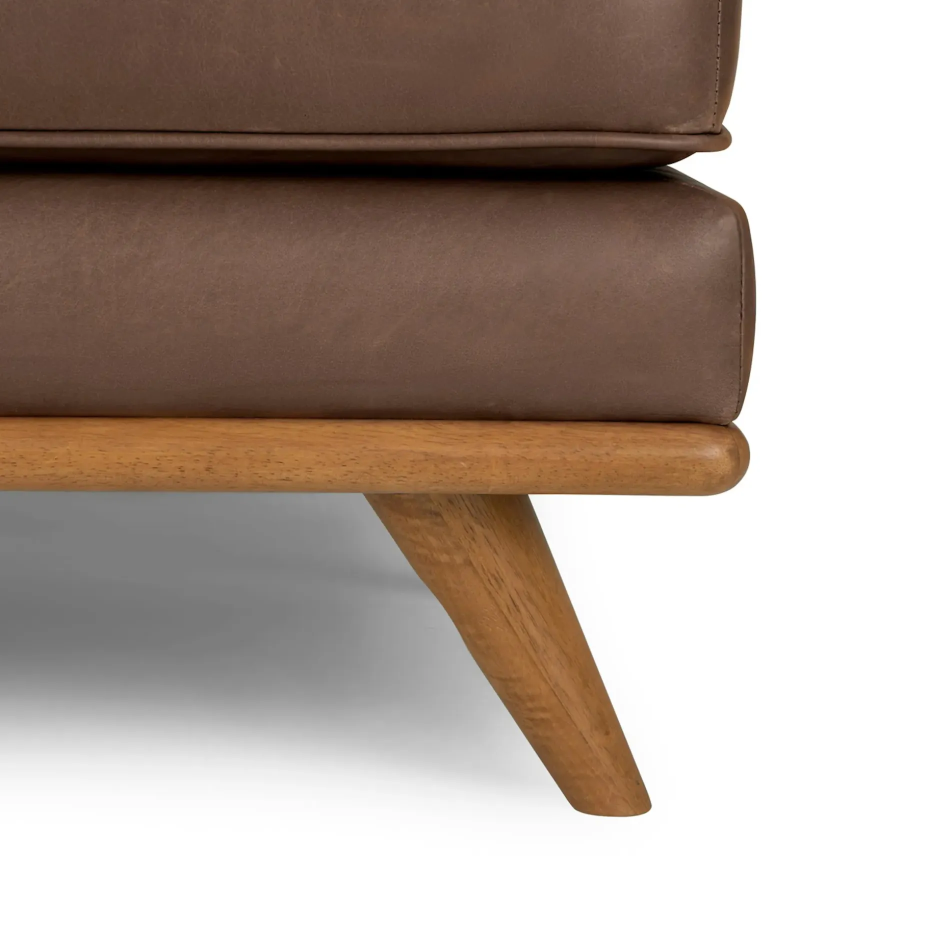 Timber 31" Leather Ottoman - Charme Chocolat