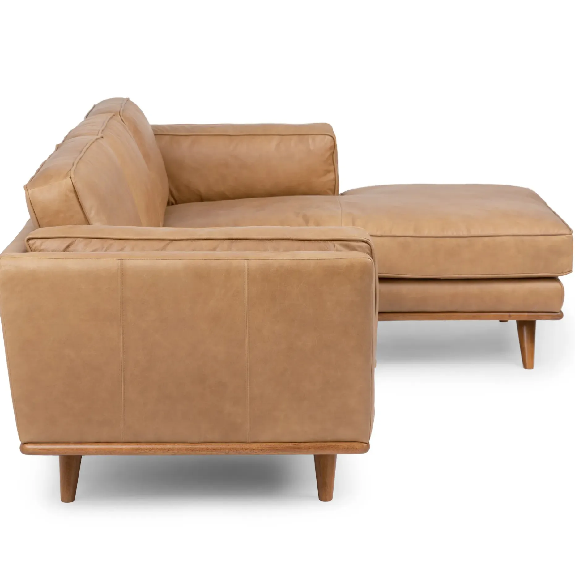 Timber 93" Leather Right Sectional - Charme Tan