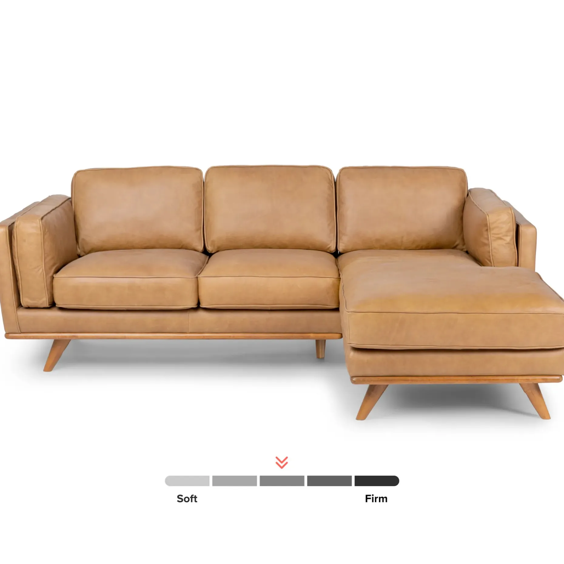 Timber 93" Leather Right Sectional - Charme Tan