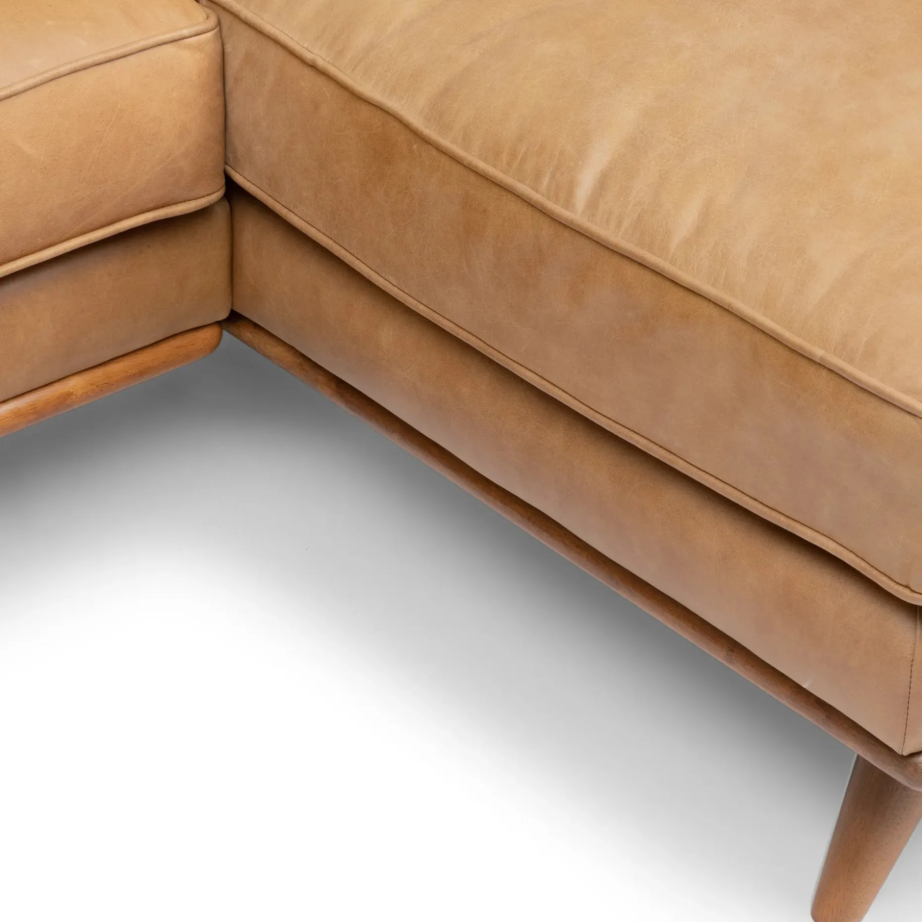 Timber 93" Leather Right Sectional - Charme Tan