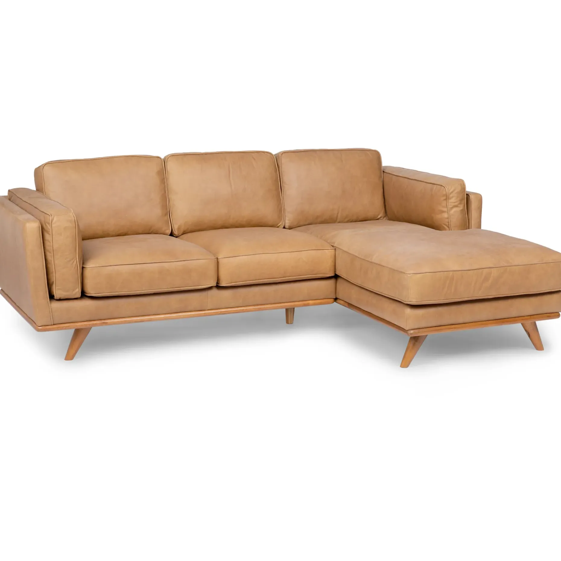 Timber 93" Leather Right Sectional - Charme Tan