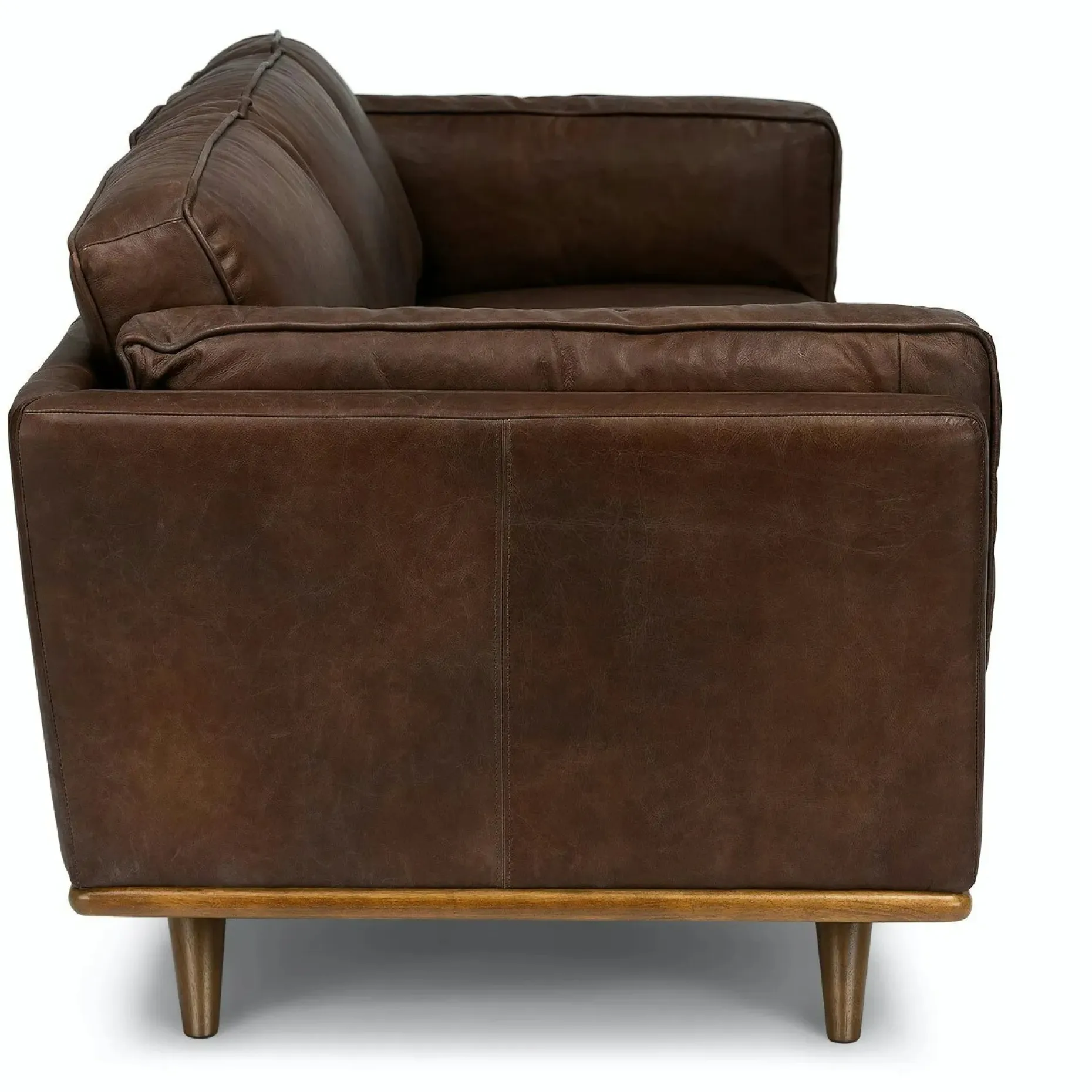Timber 90" Leather Sofa - Charme Chocolat