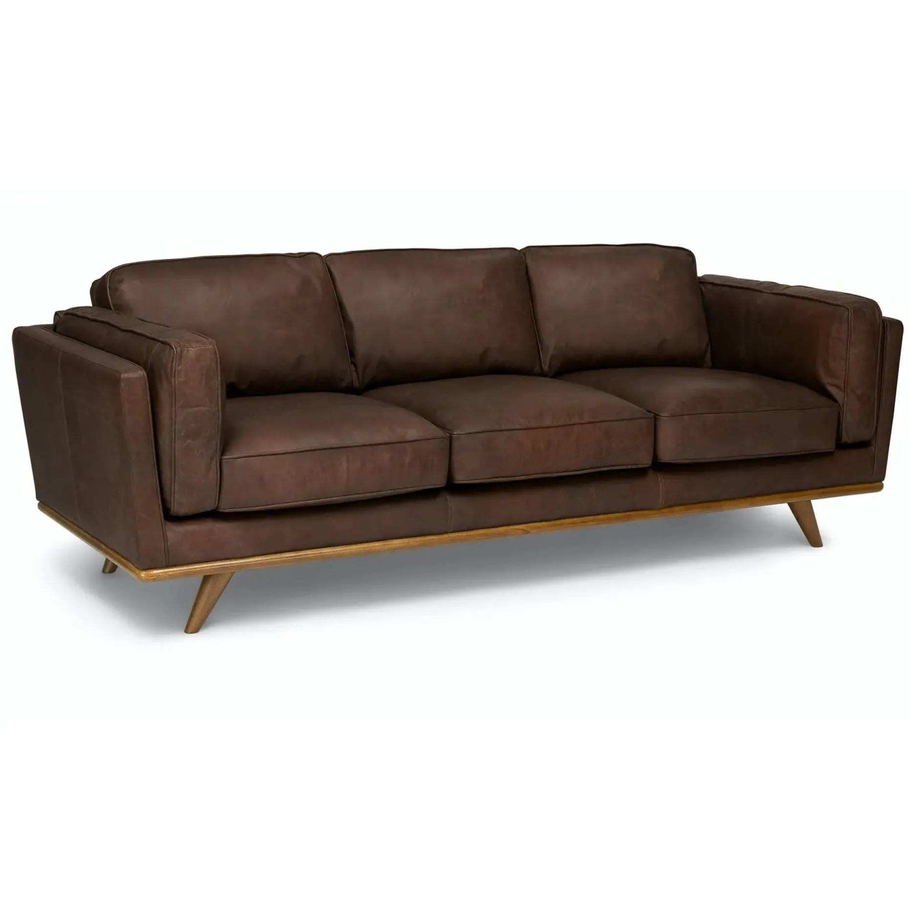 Timber 90" Leather Sofa - Charme Chocolat