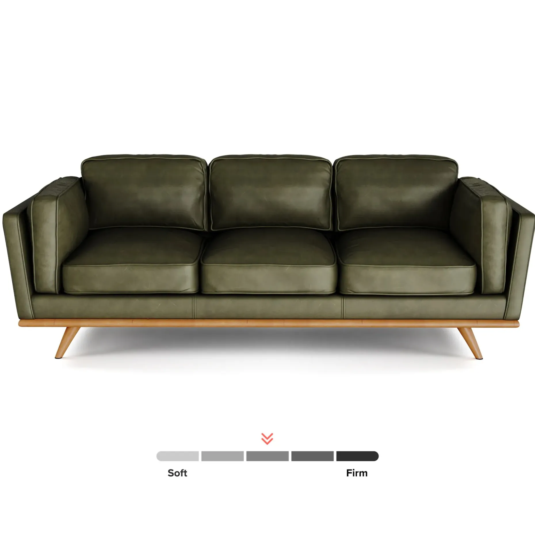 Timber 90" Leather Sofa - Charme Green