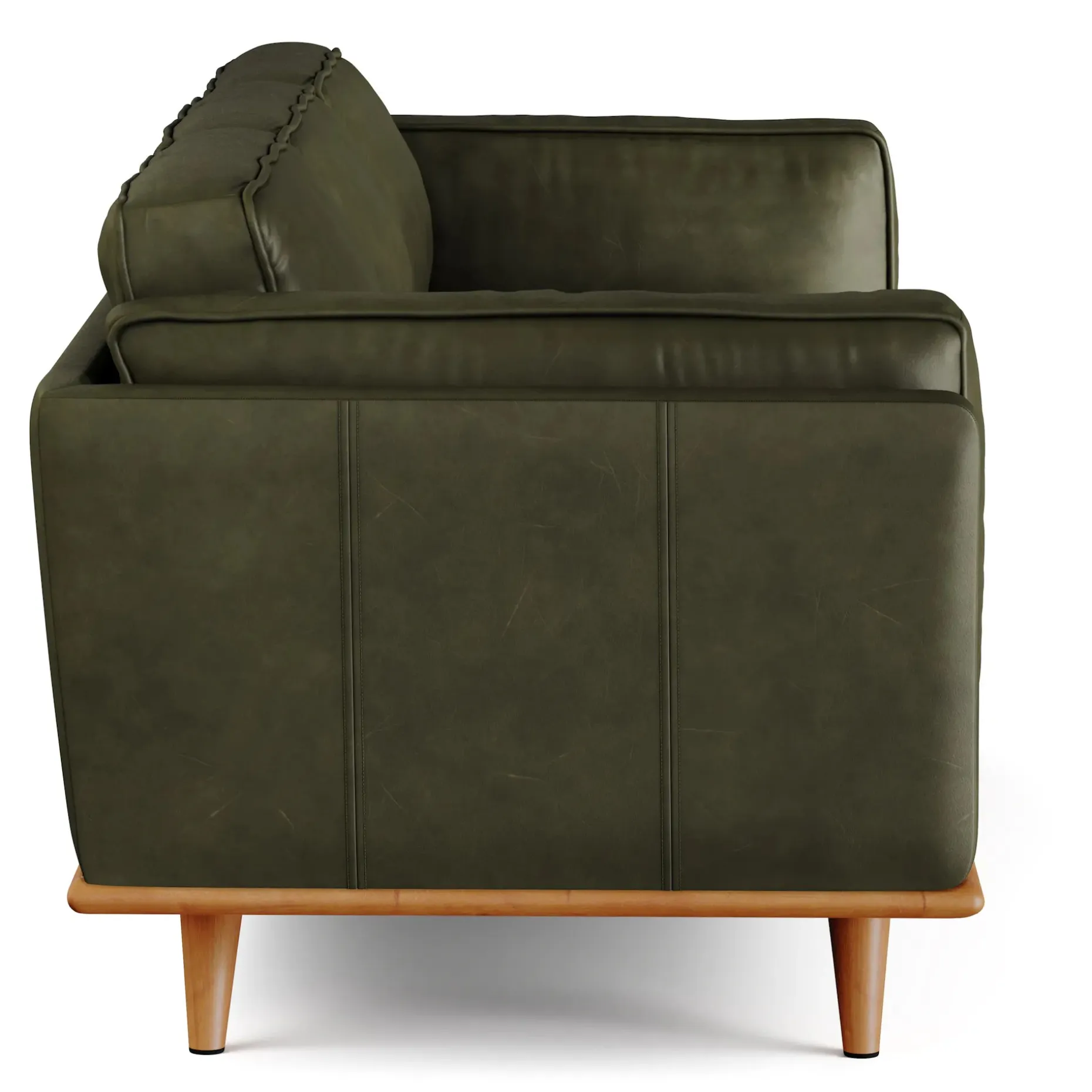 Timber 90" Leather Sofa - Charme Green