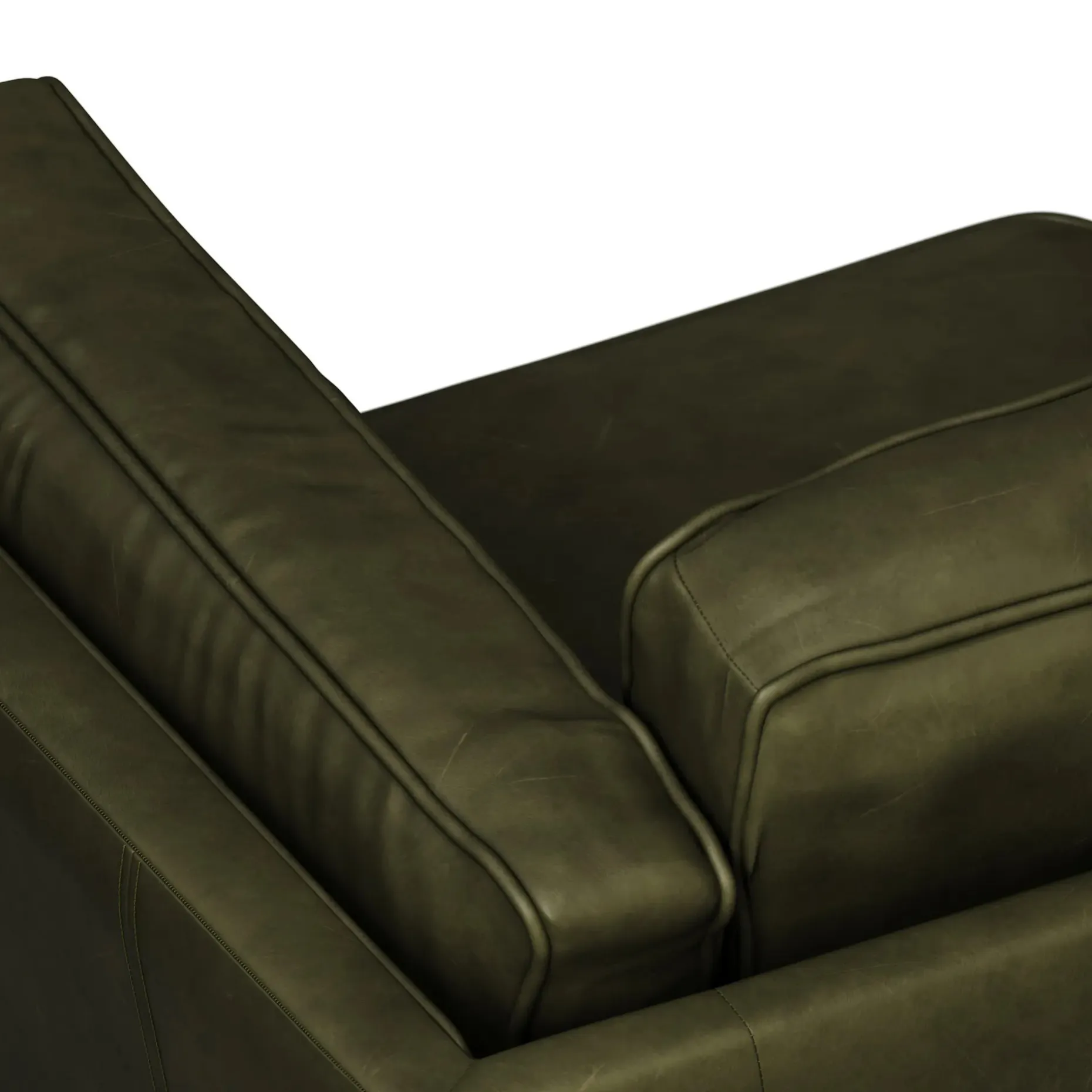 Timber 90" Leather Sofa - Charme Green