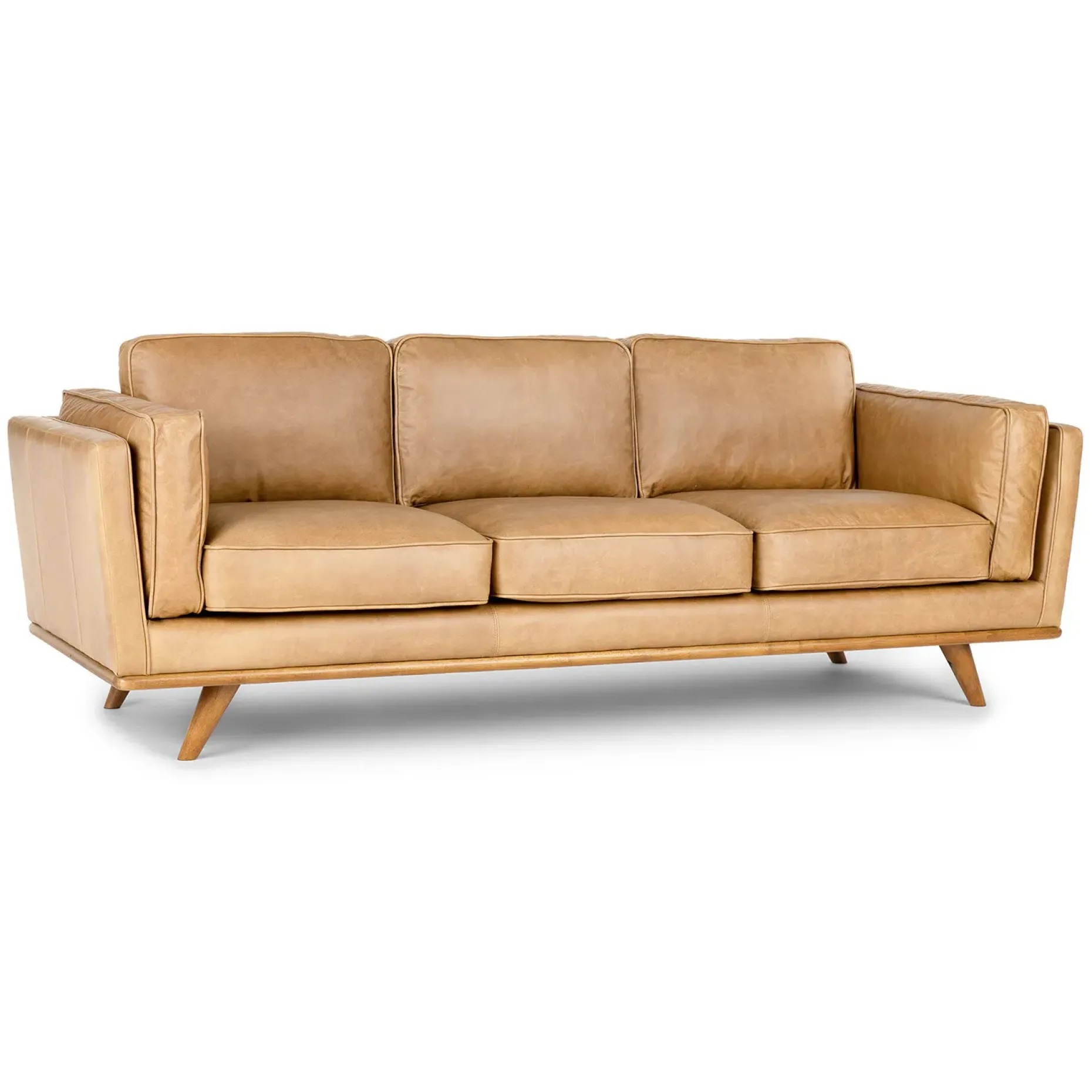 Timber 90" Leather Sofa - Charme Tan