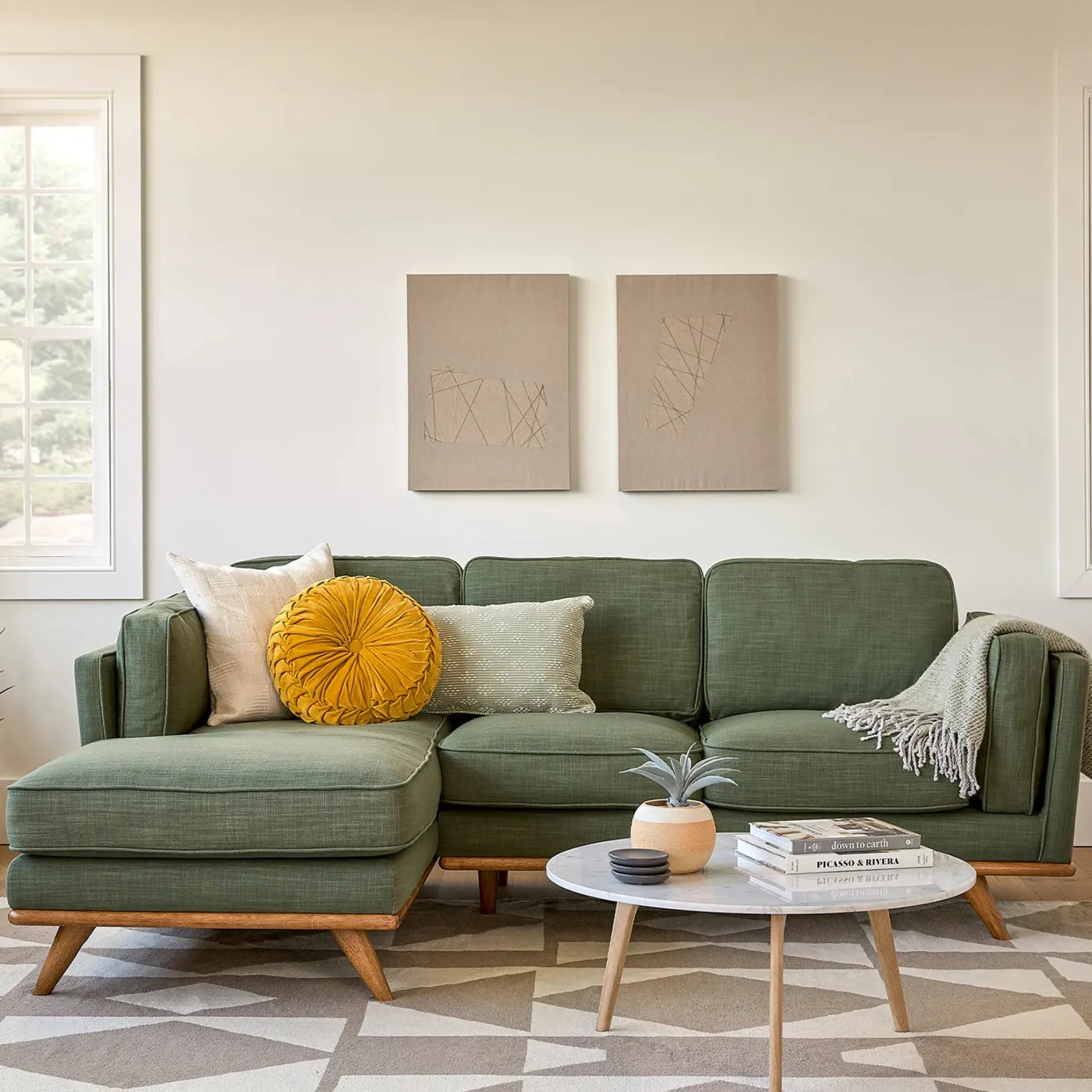 Timber 93" Left Sectional - Olio Green