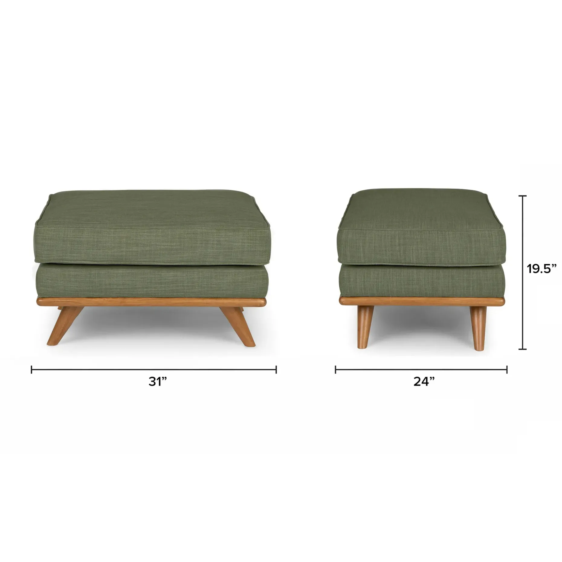 Timber 31" Ottoman - Olio Green