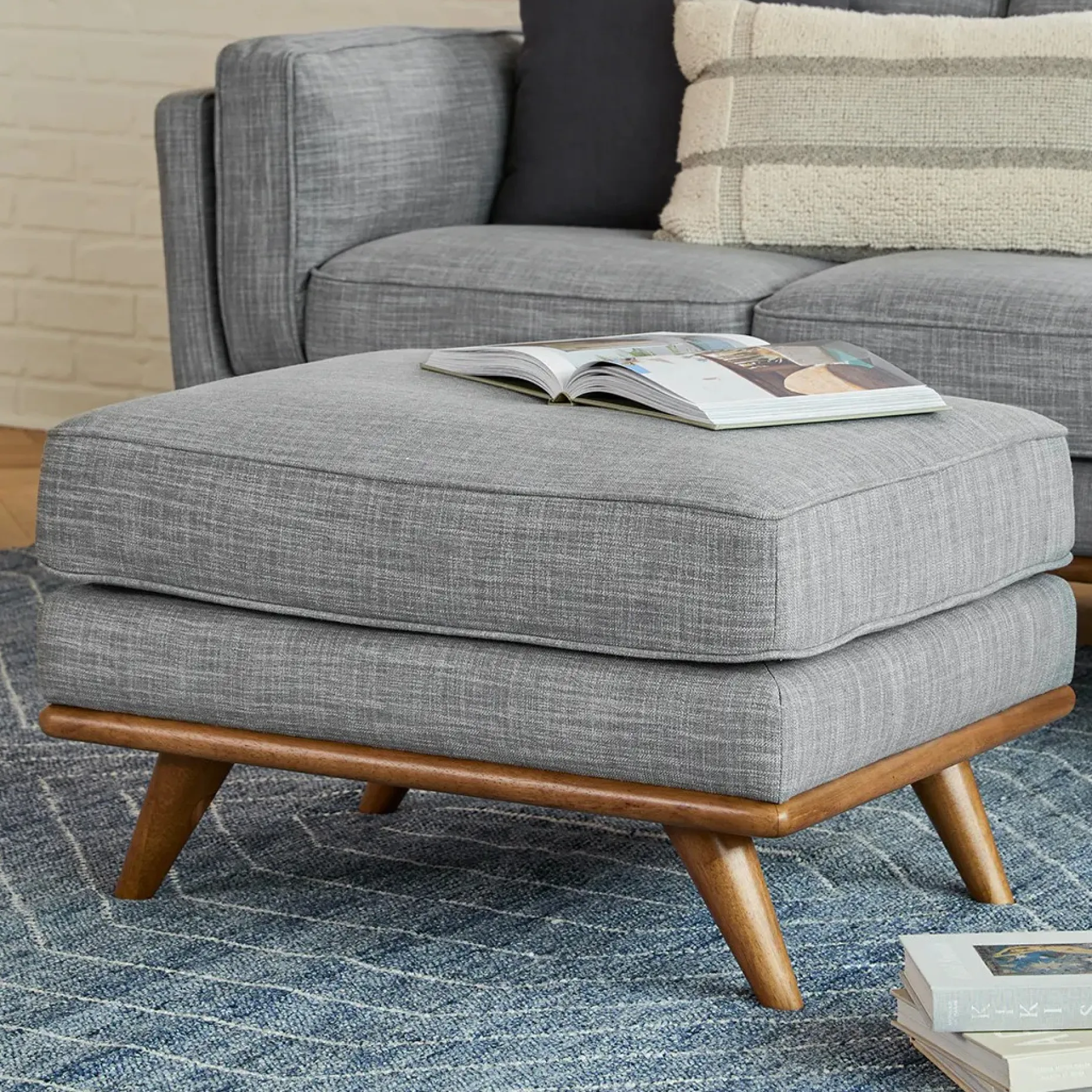 Timber 31" Ottoman - Pebble Gray