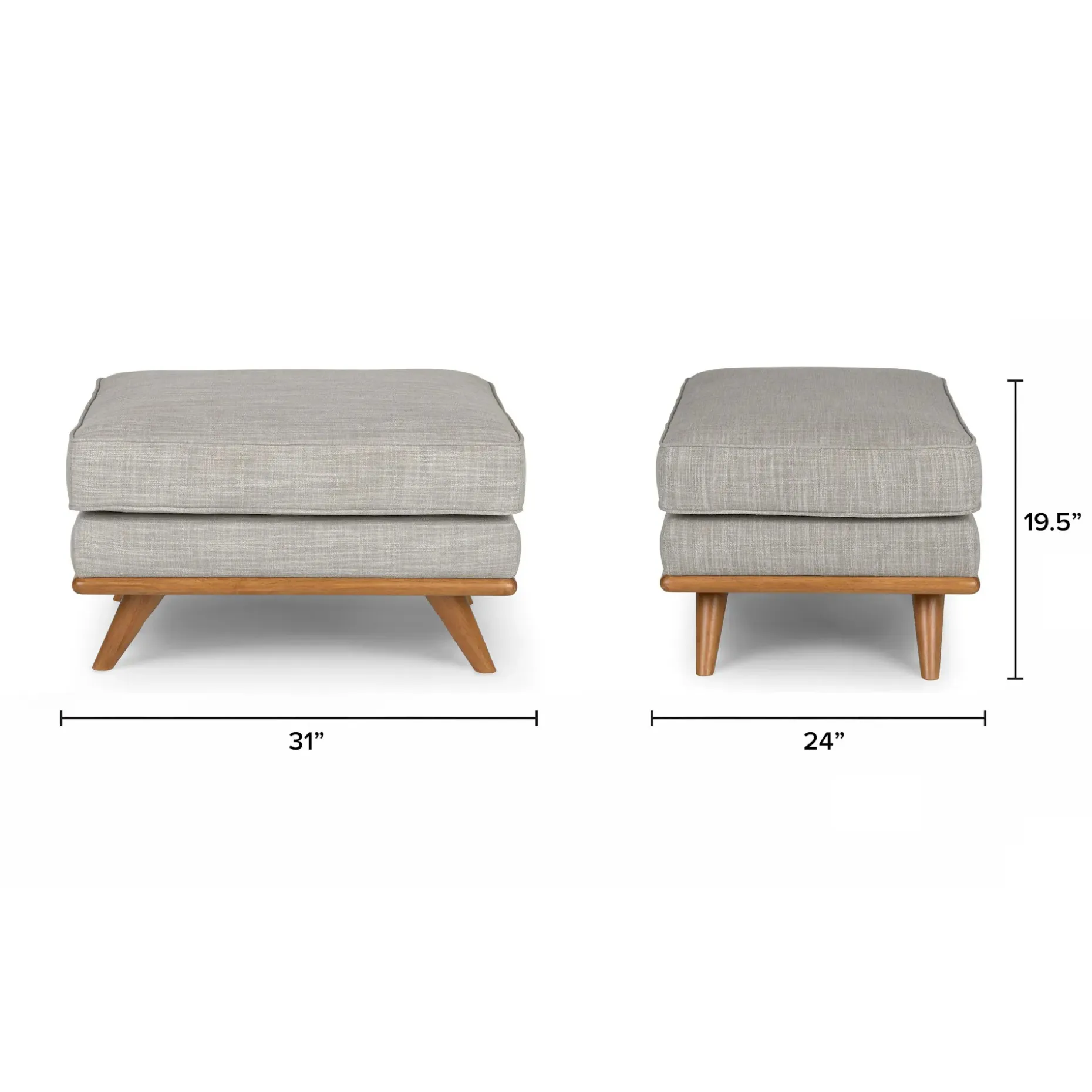 Timber 31" Ottoman - Rain Cloud Gray