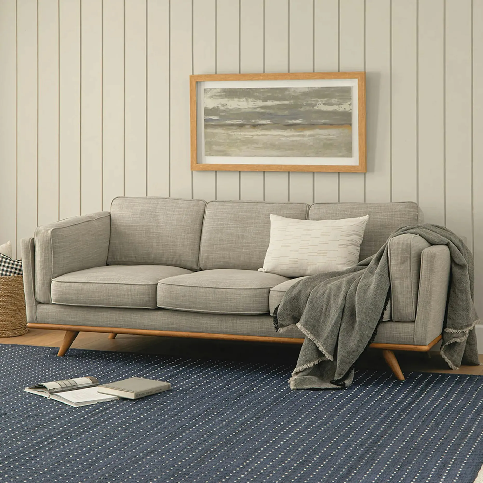 Timber 90" Sofa - Rain Cloud Gray