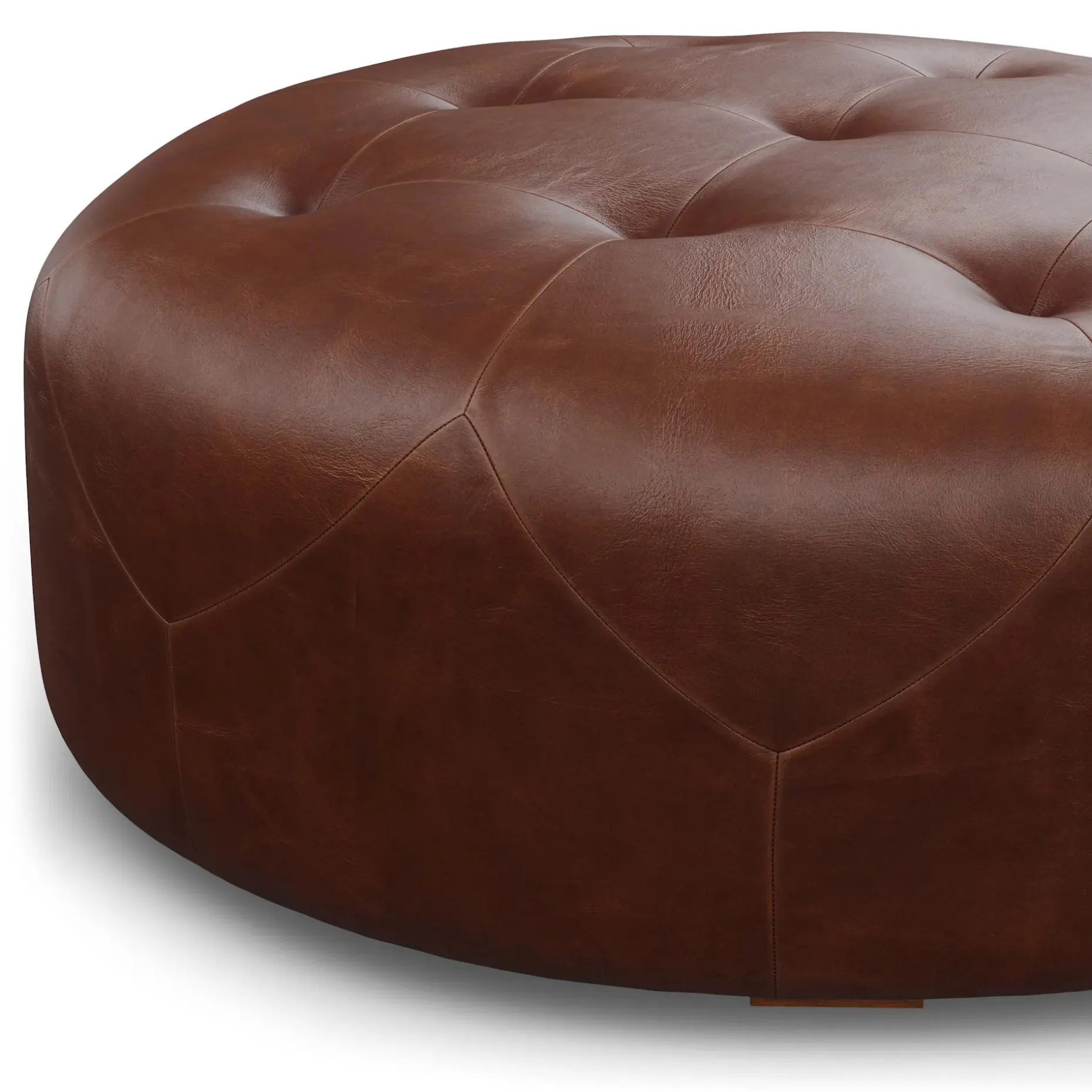 Timpani 41" Leather Ottoman - Indiana Brown