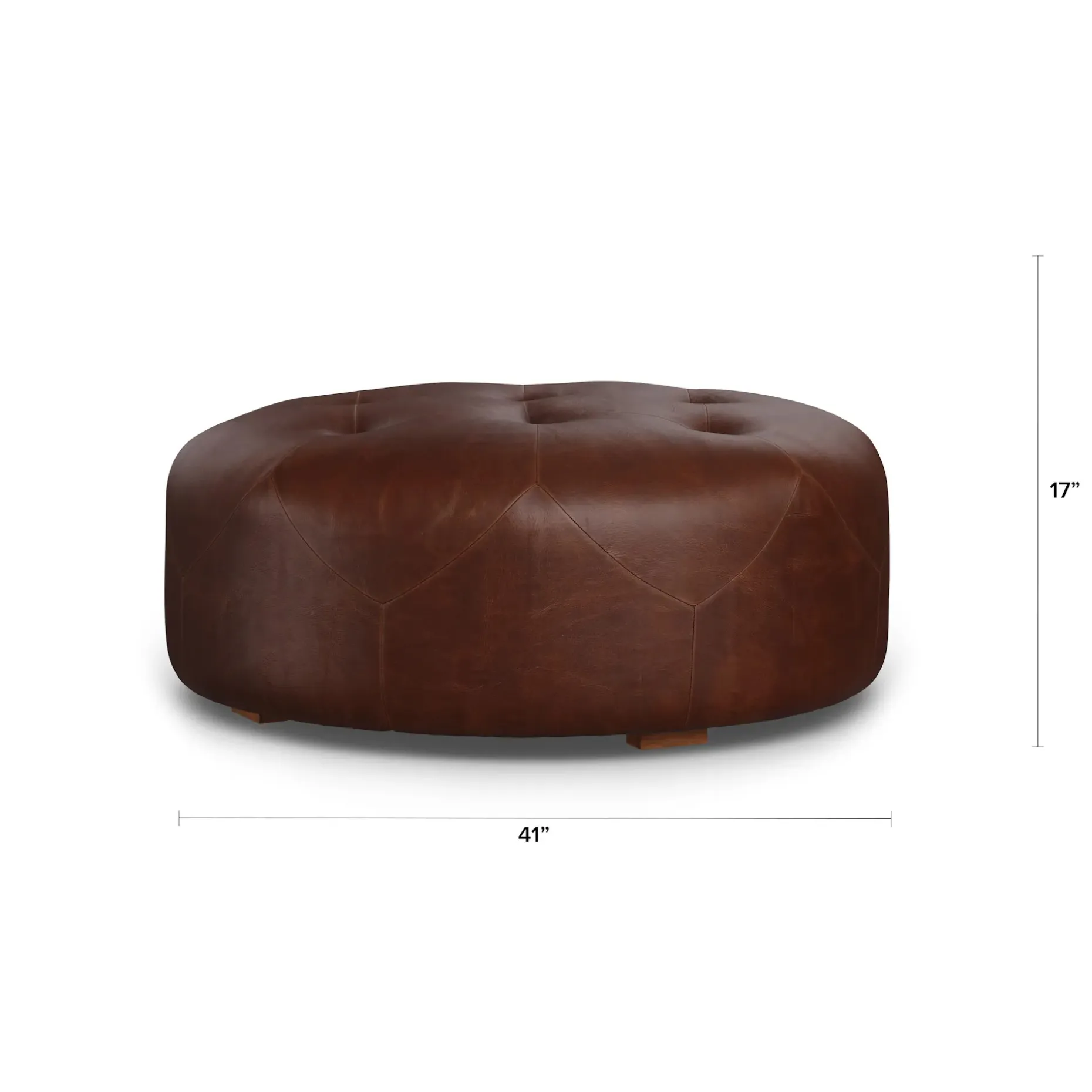 Timpani 41" Leather Ottoman - Indiana Brown
