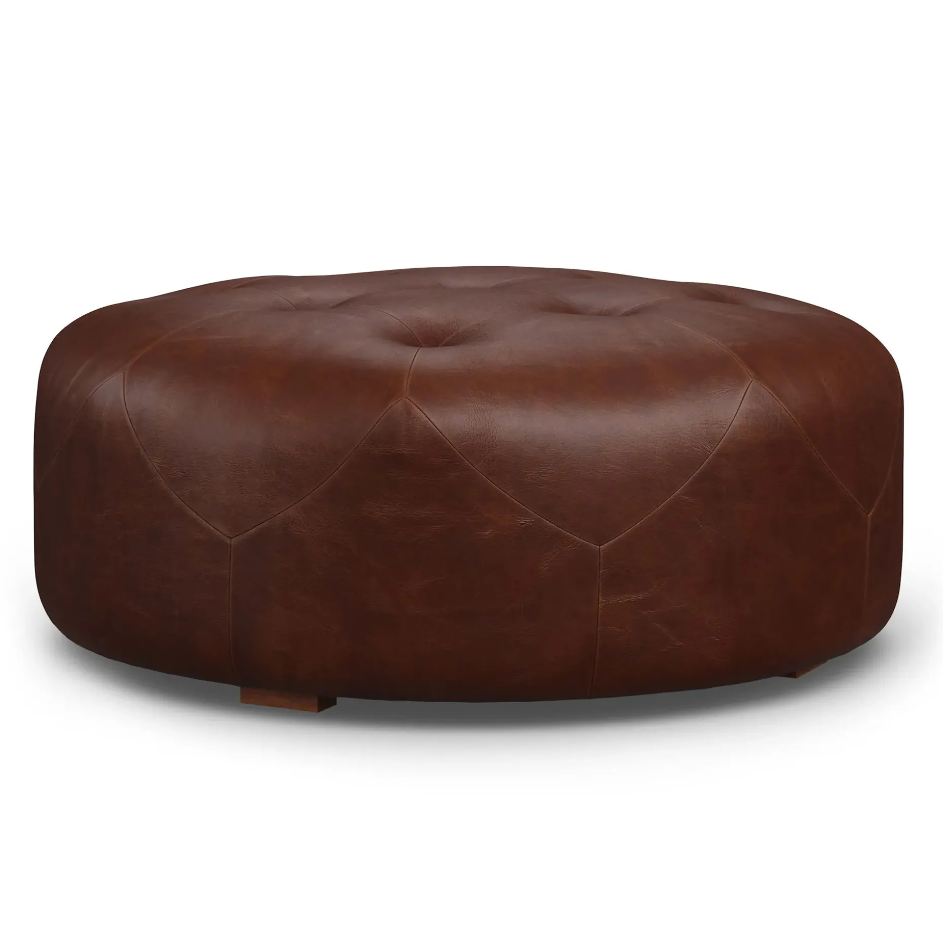 Timpani 41" Leather Ottoman - Indiana Brown