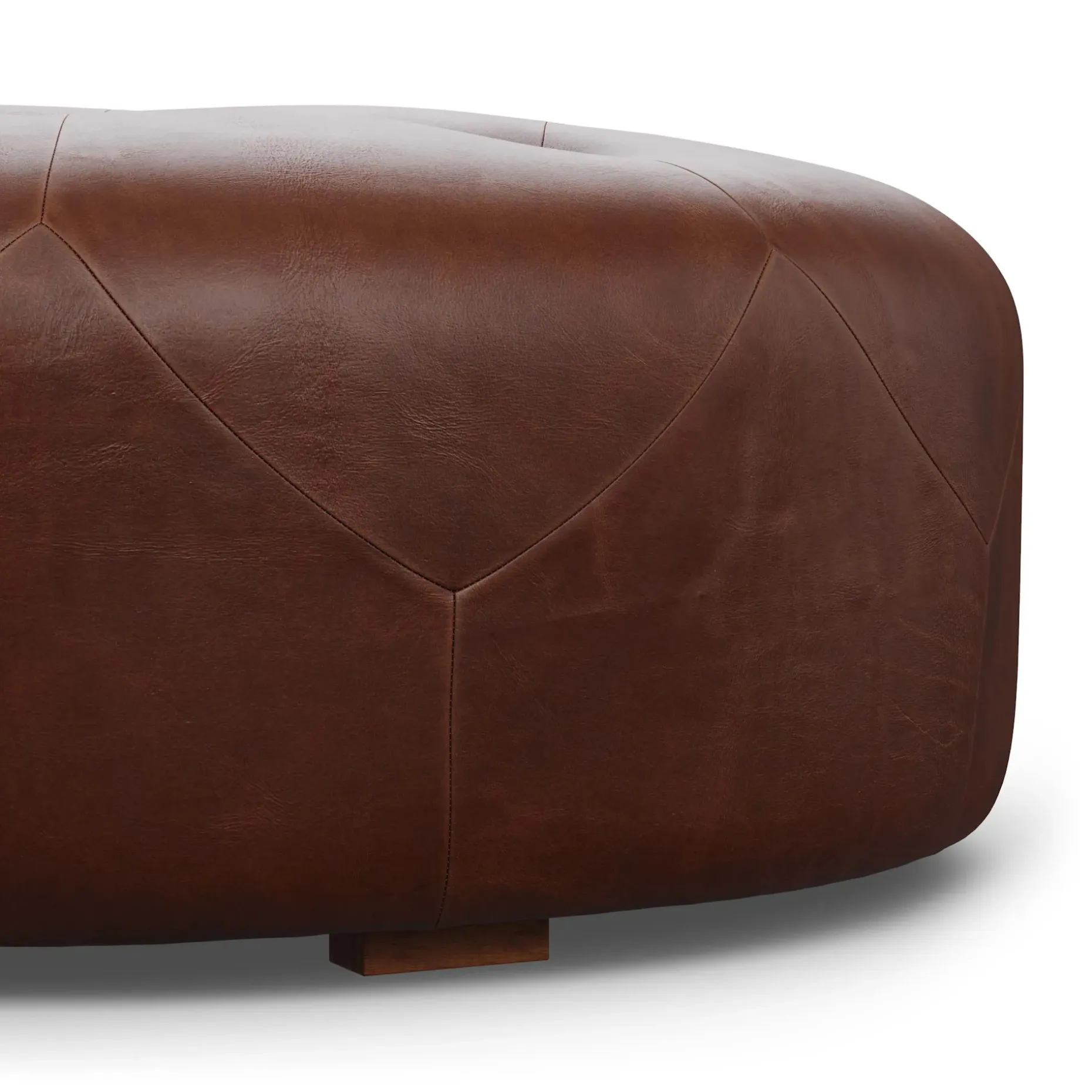 Timpani 41" Leather Ottoman - Indiana Brown
