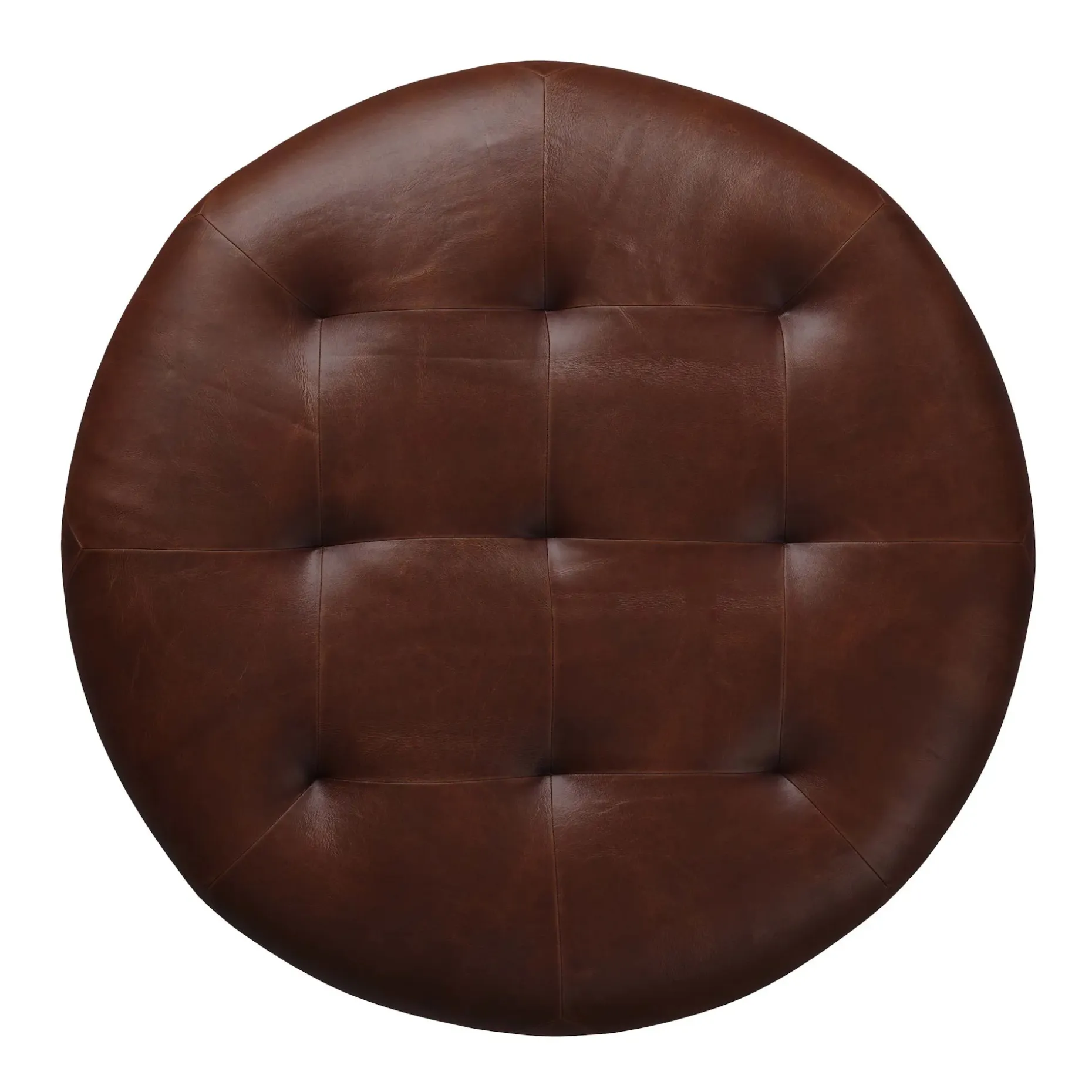 Timpani 41" Leather Ottoman - Indiana Brown