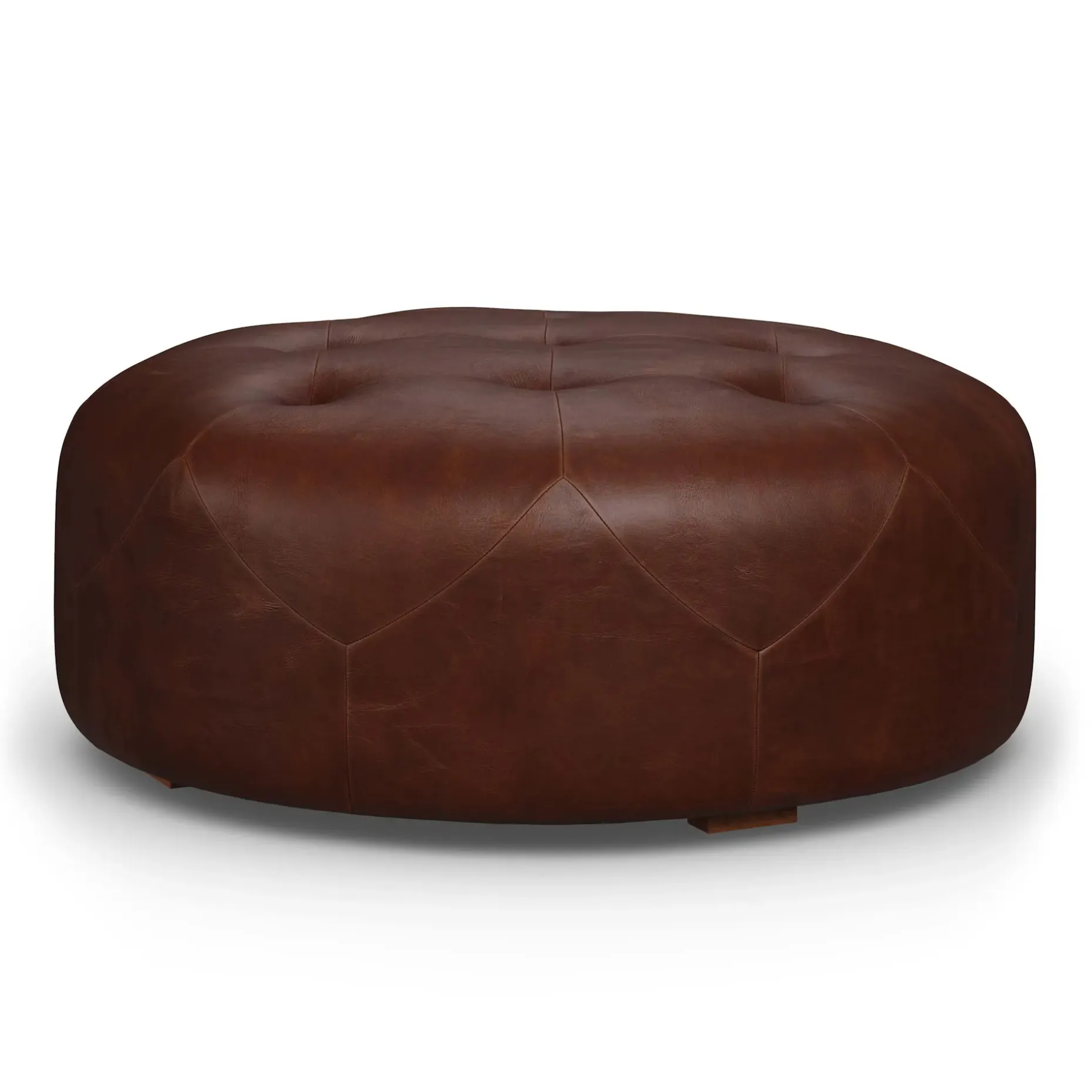 Timpani 41" Leather Ottoman - Indiana Brown