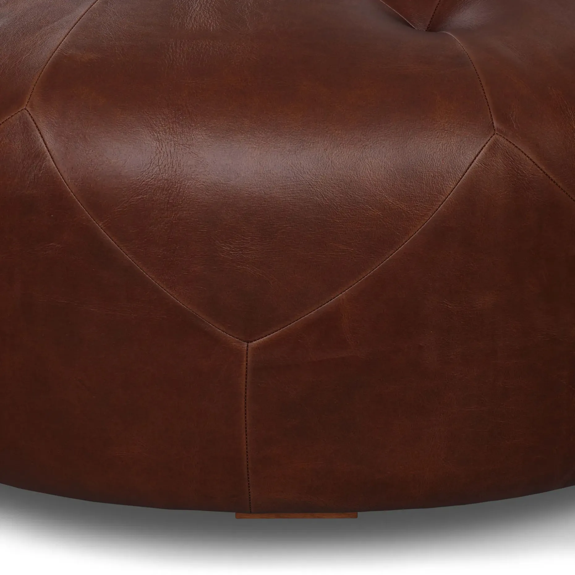 Timpani 41" Leather Ottoman - Indiana Brown