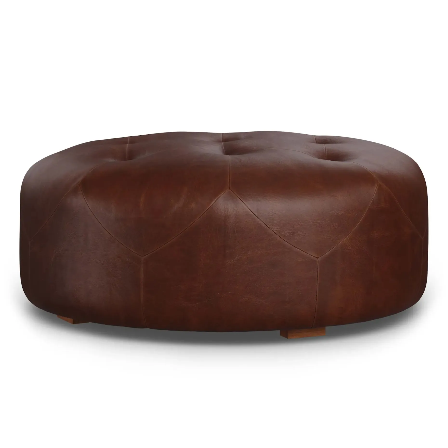 Timpani 41" Leather Ottoman - Indiana Brown