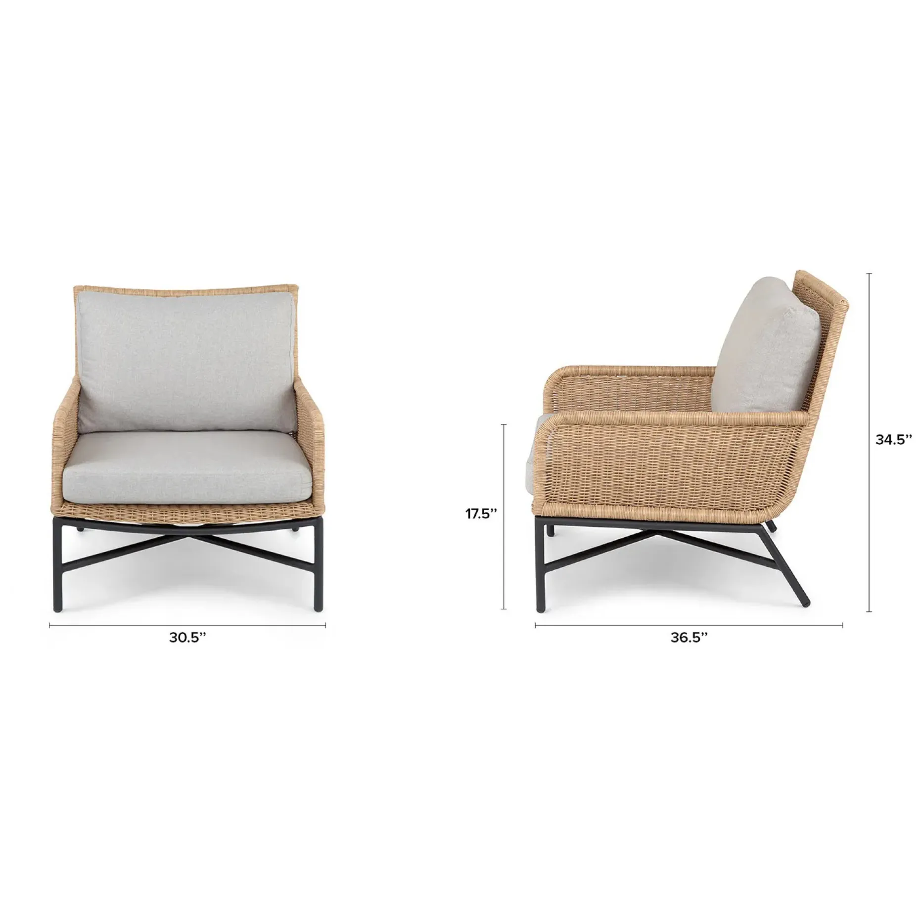 Tody 30.5" Outdoor Lounge Chair Set - Beach Sand