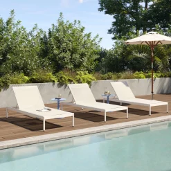 Tola 78" Outdoor Chaise Lounge - White