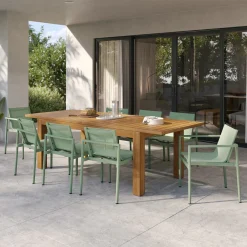 Tola Outdoor Stackable Textilene Dining Chair - Khaki Green