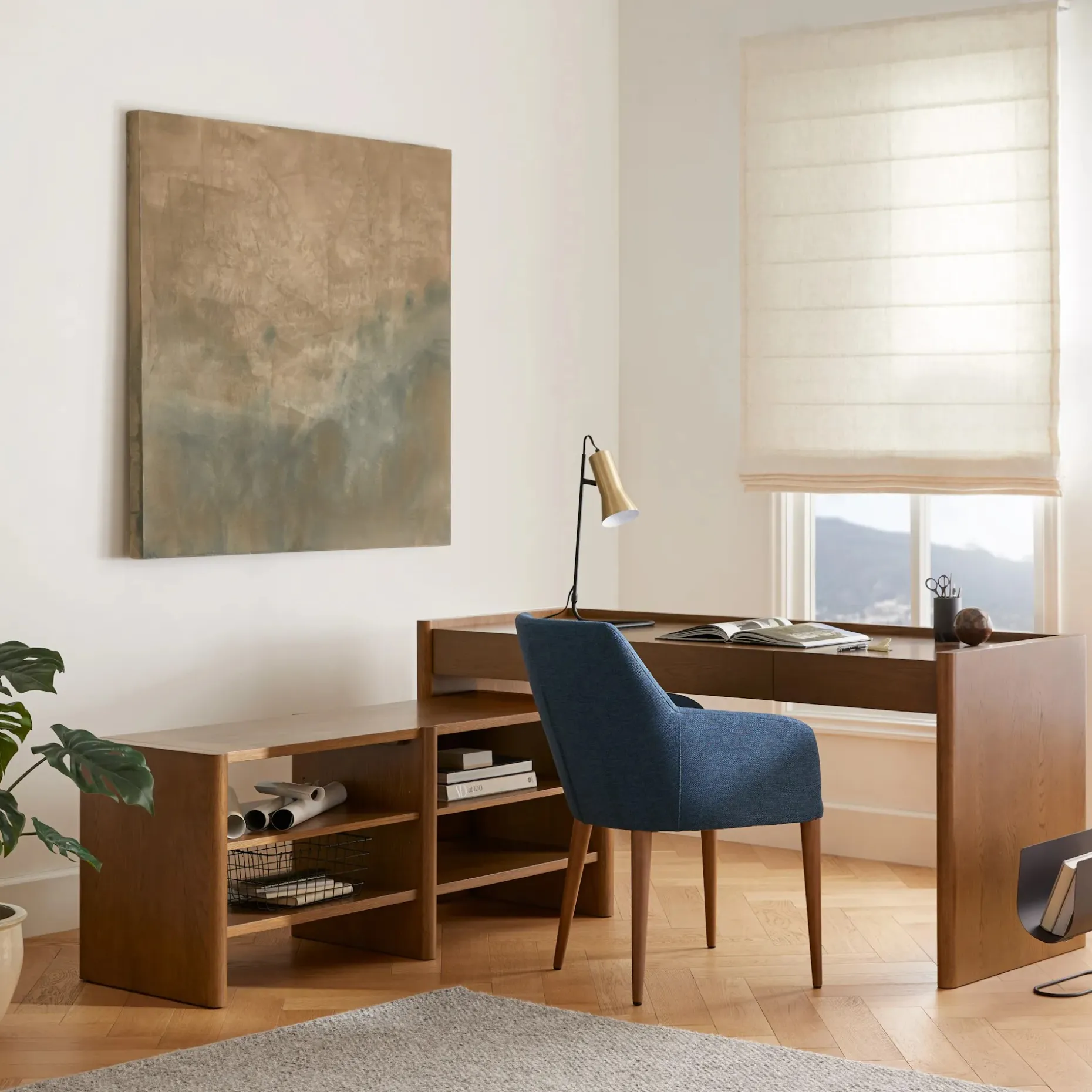 Torme 57" Bookcase, Short - Smoked Oak