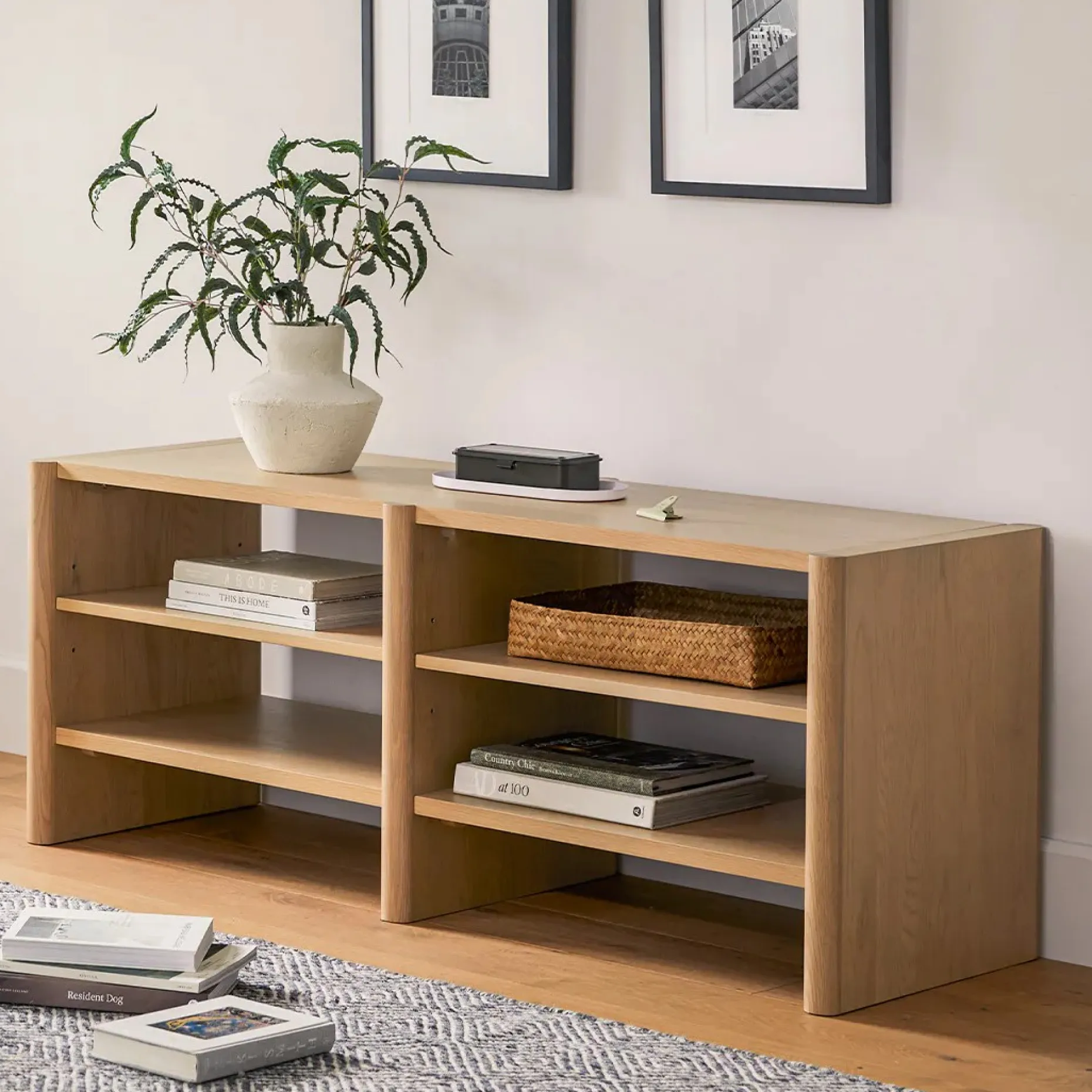 Torme 57" Bookcase, Short - White Oak