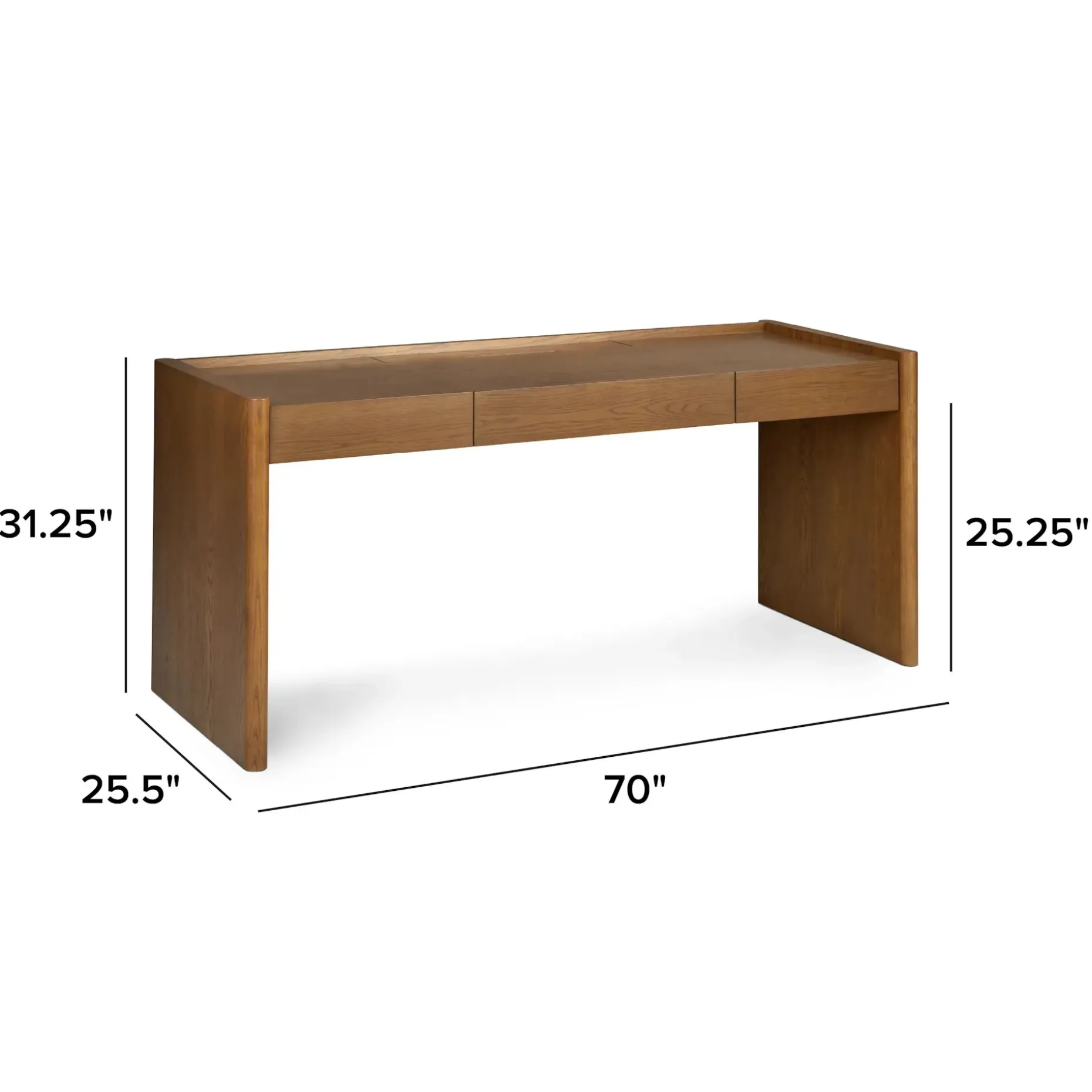 Torme 70" Desk - Smoked Oak