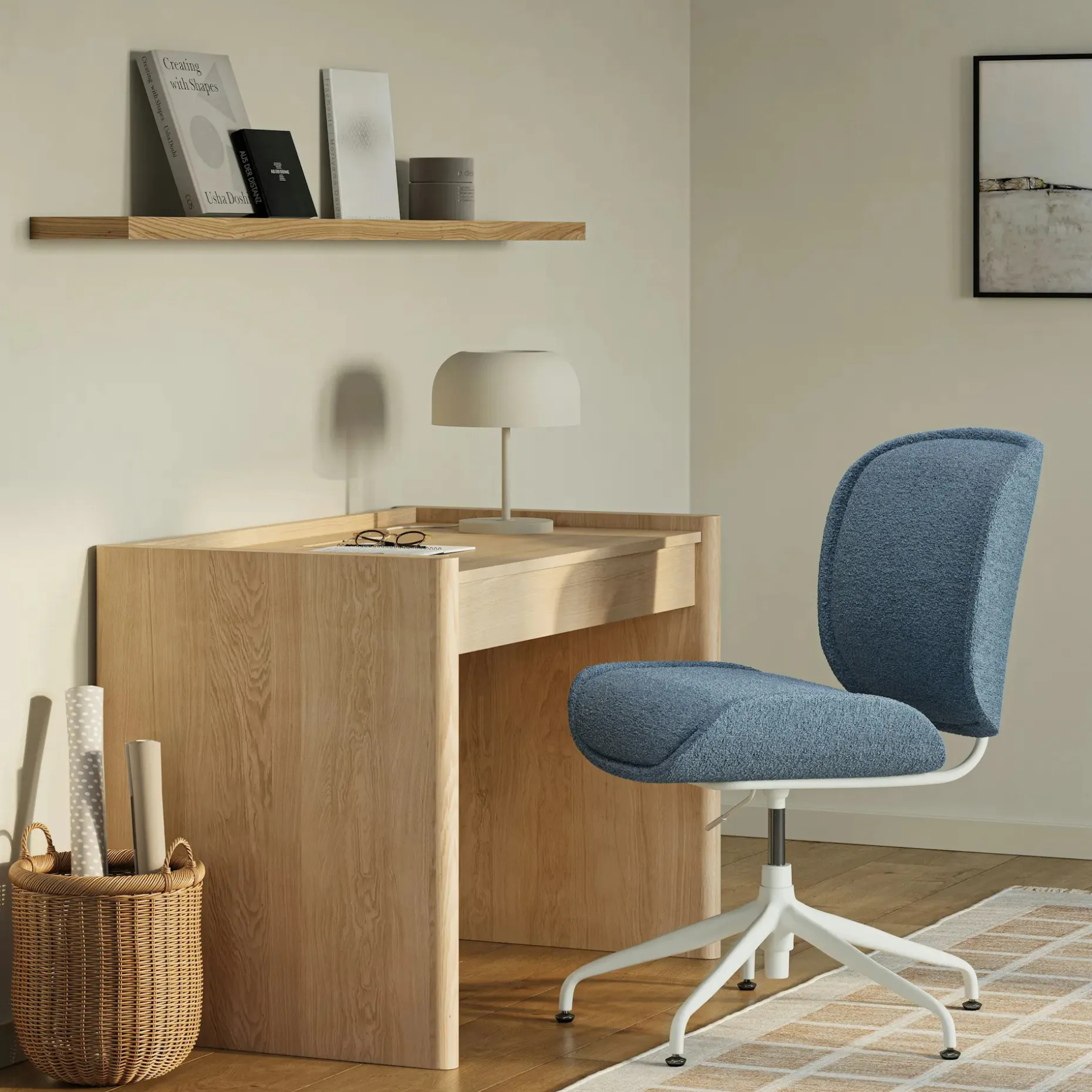 Torme 44" Height Adjustable Desk - White Oak