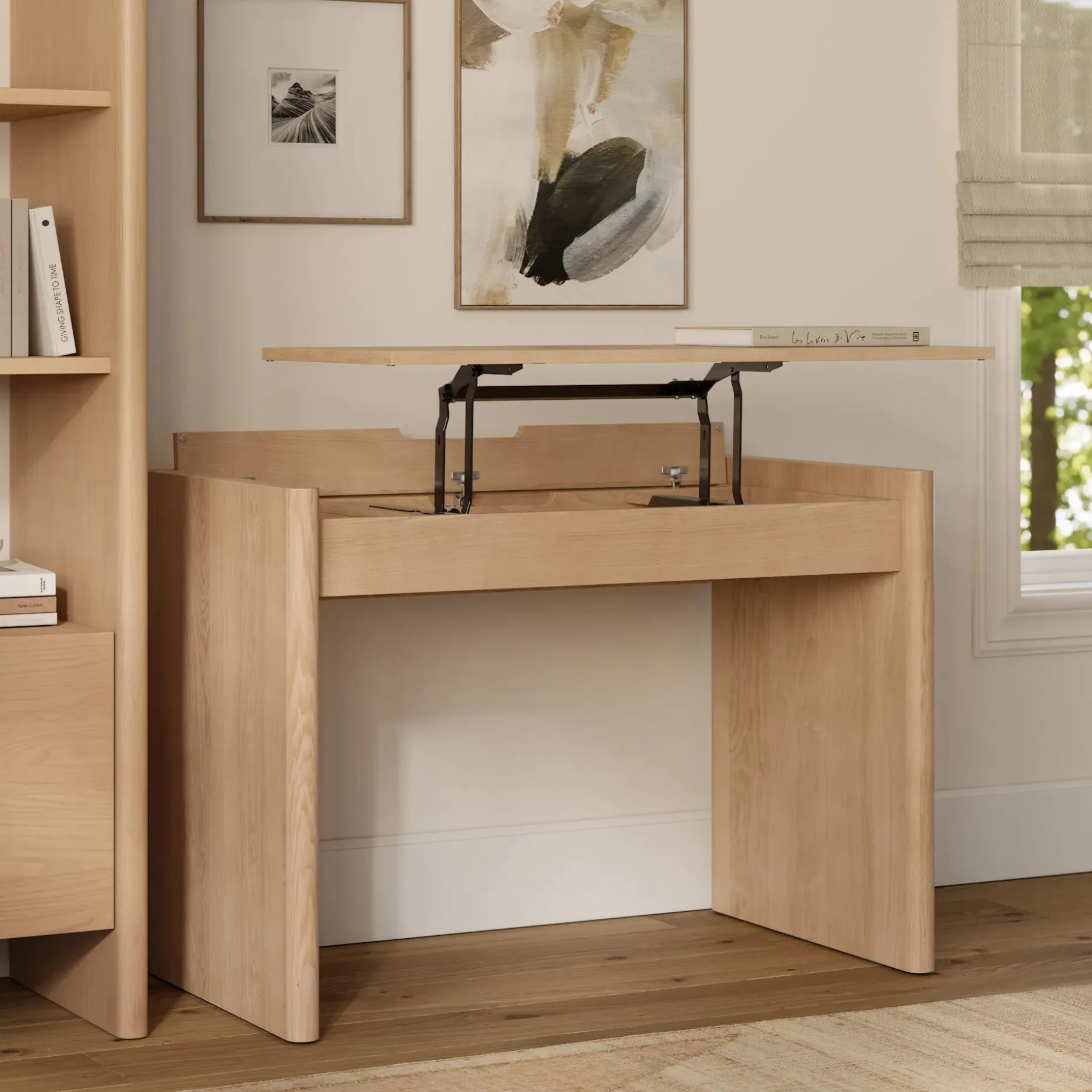 Torme 44" Height Adjustable Desk - White Oak