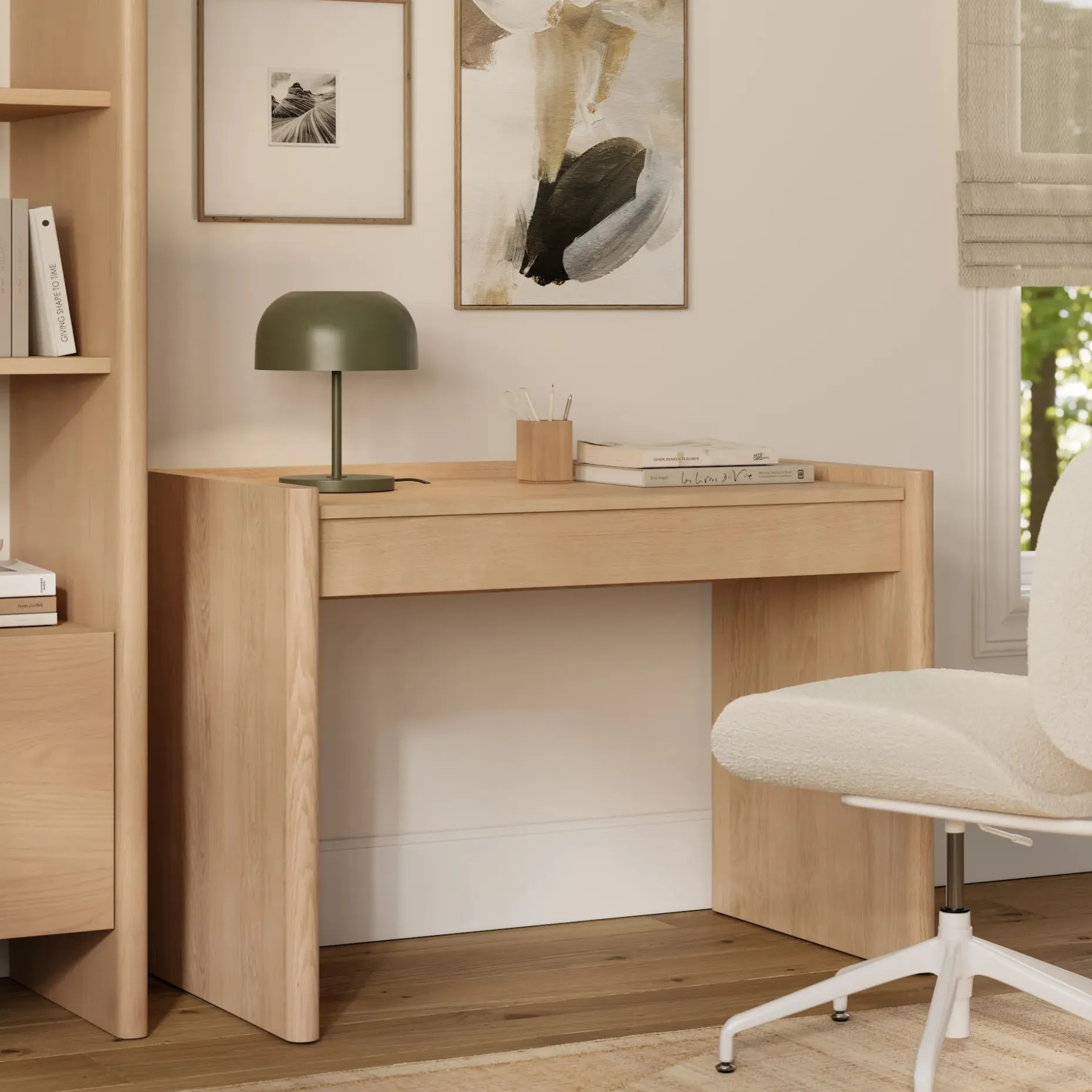 Torme 44" Height Adjustable Desk - White Oak