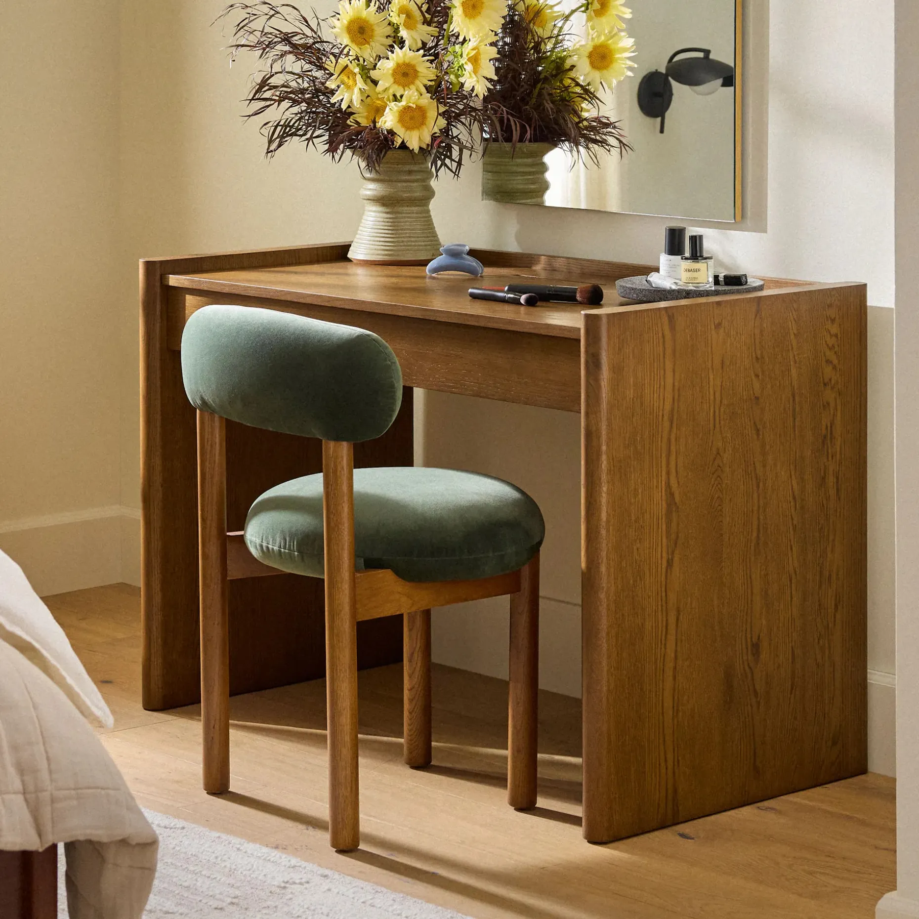 Torme 44" Height Adjustable Desk - Smoked Oak