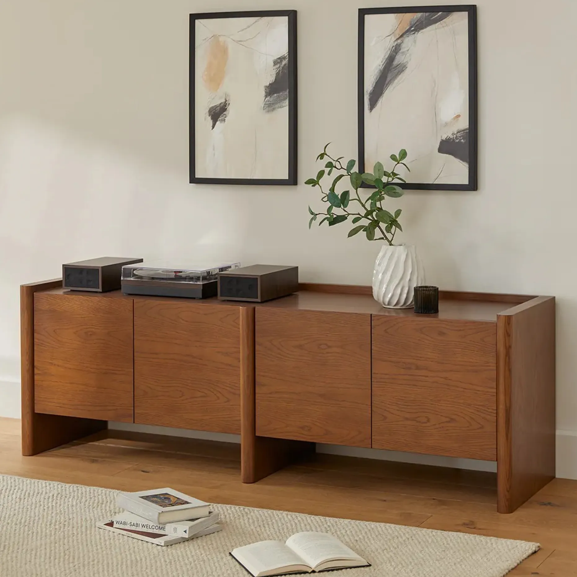 Torme 72" Media Unit - Smoked Oak