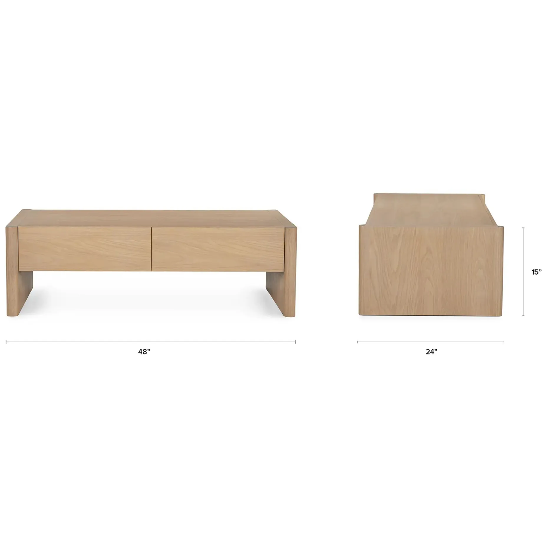 Torme 48" Storage Coffee Table - White Oak