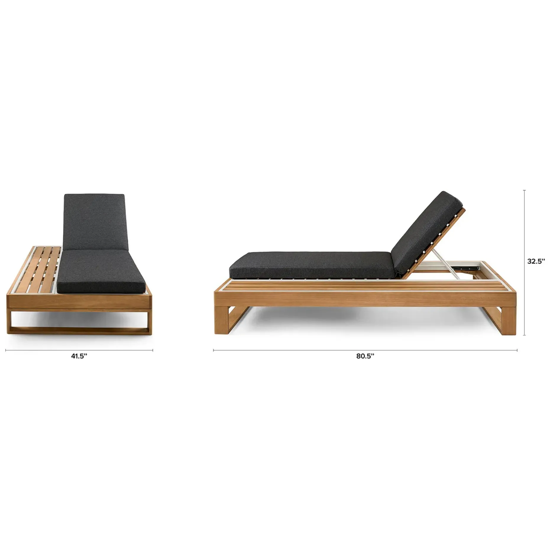 Toro 80.5" Outdoor Chaise Lounge - Dravite Black