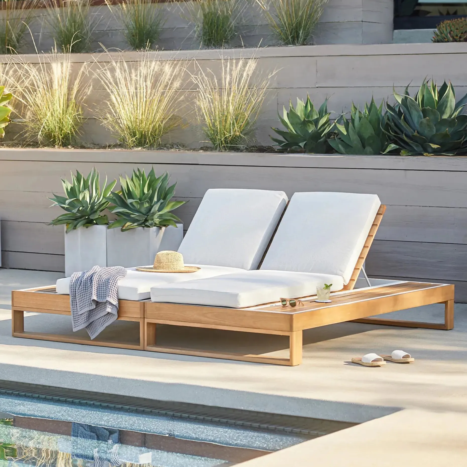 Toro 80.5" Outdoor Chaise Lounge - Dravite Black