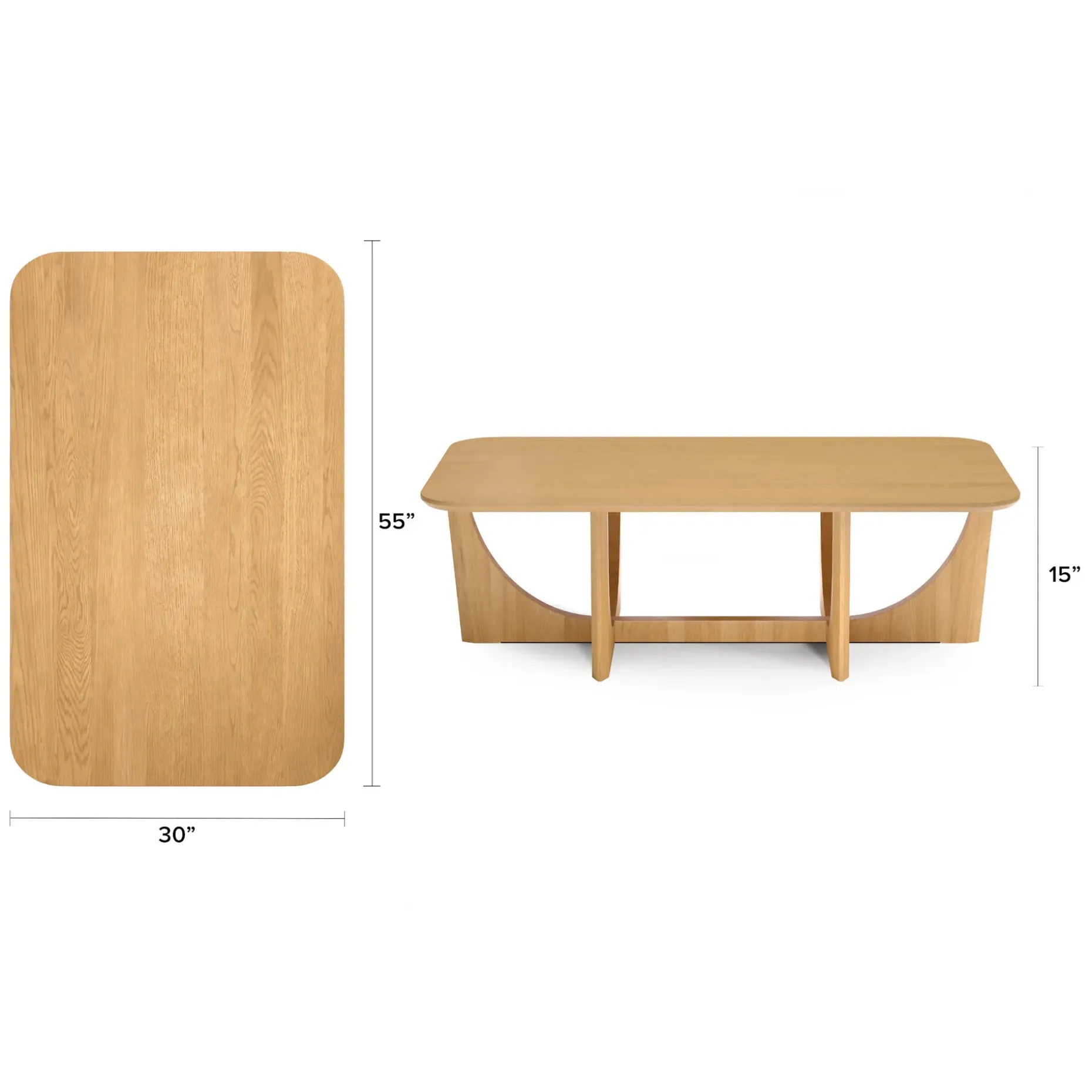 Tovi 55" Rectangular Coffee Table - Oak