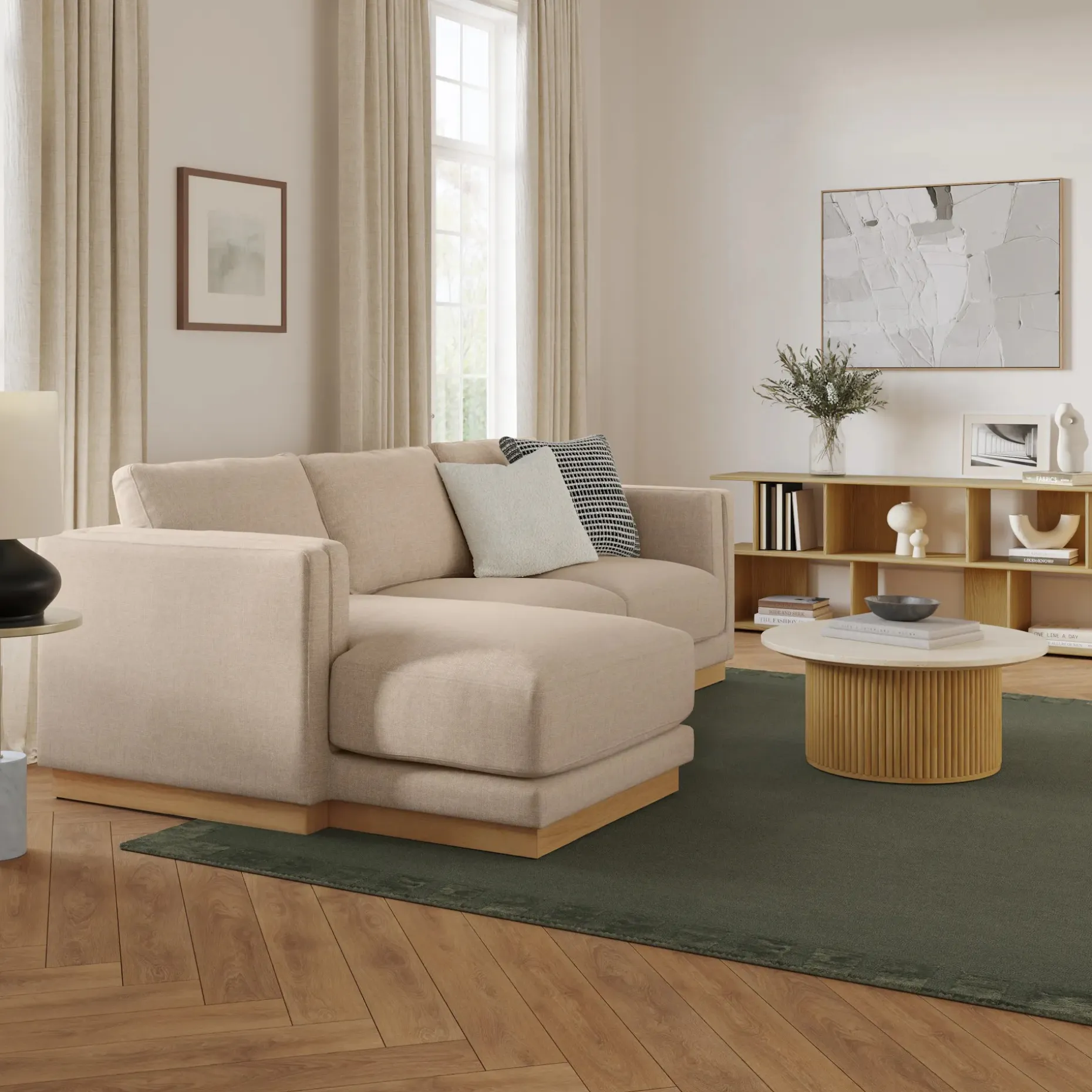 Tully 101" Left Sectional - Hestia Buff