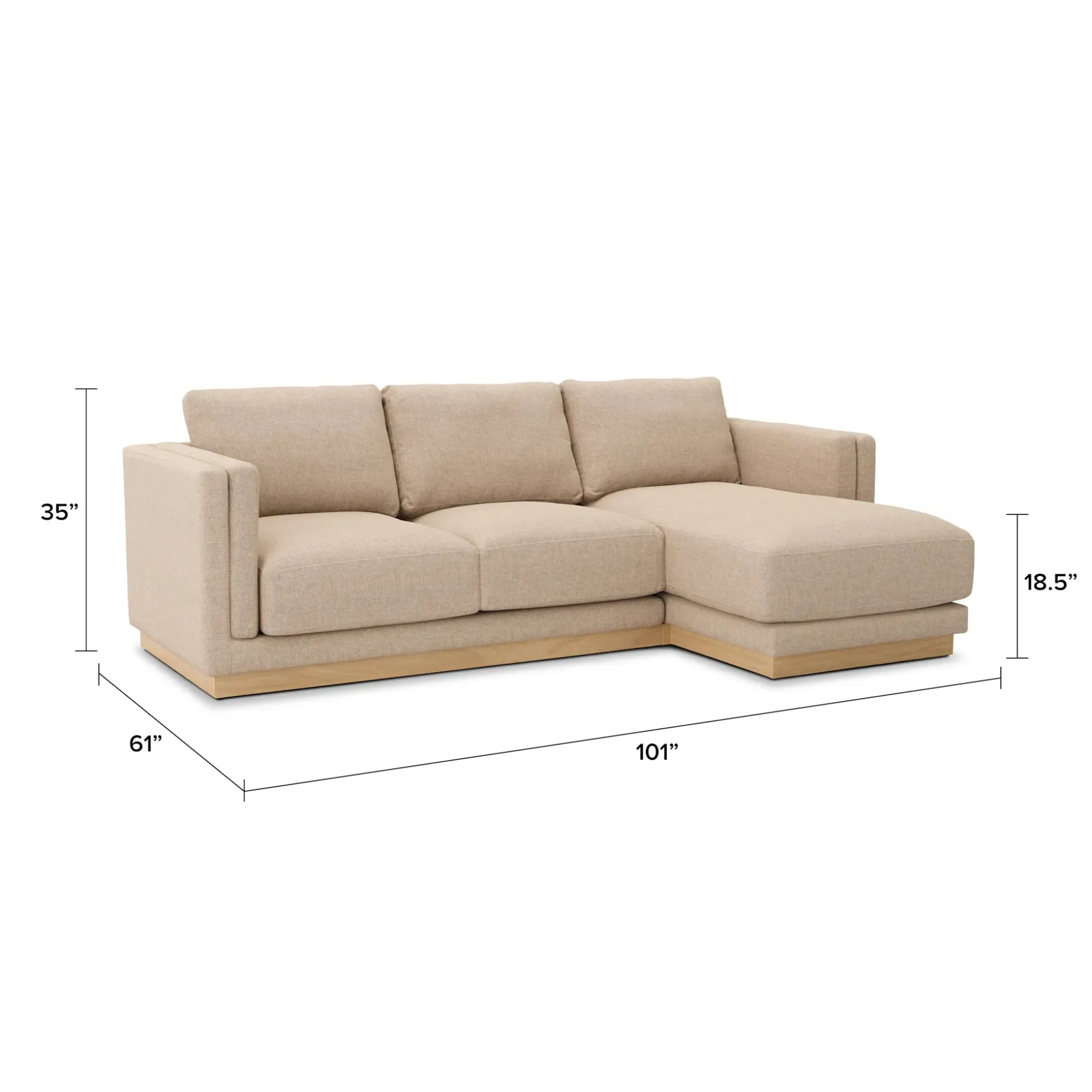 Tully 101" Right Sectional - Hestia Buff