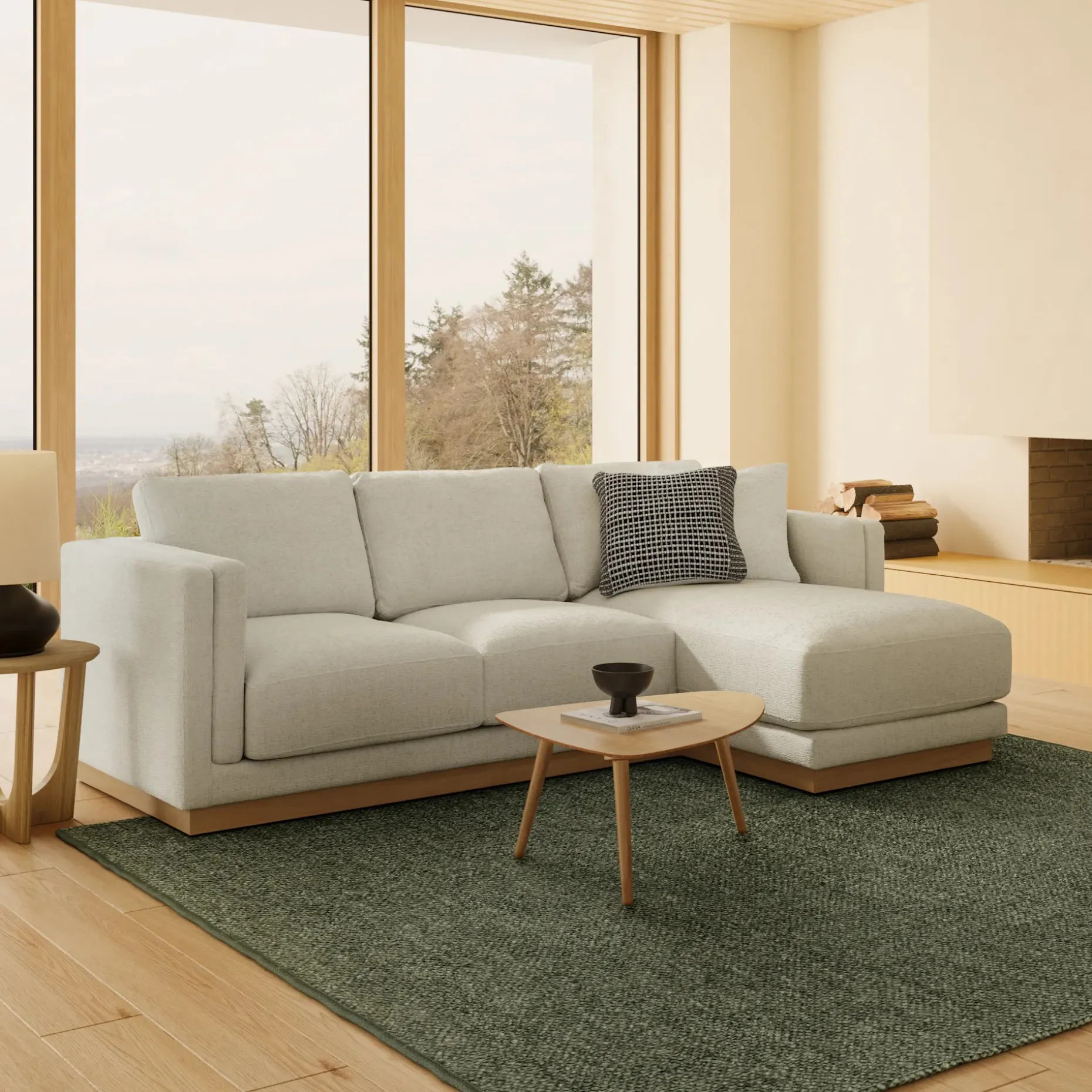 Tully 101" Right Sectional - Savoy Ivory