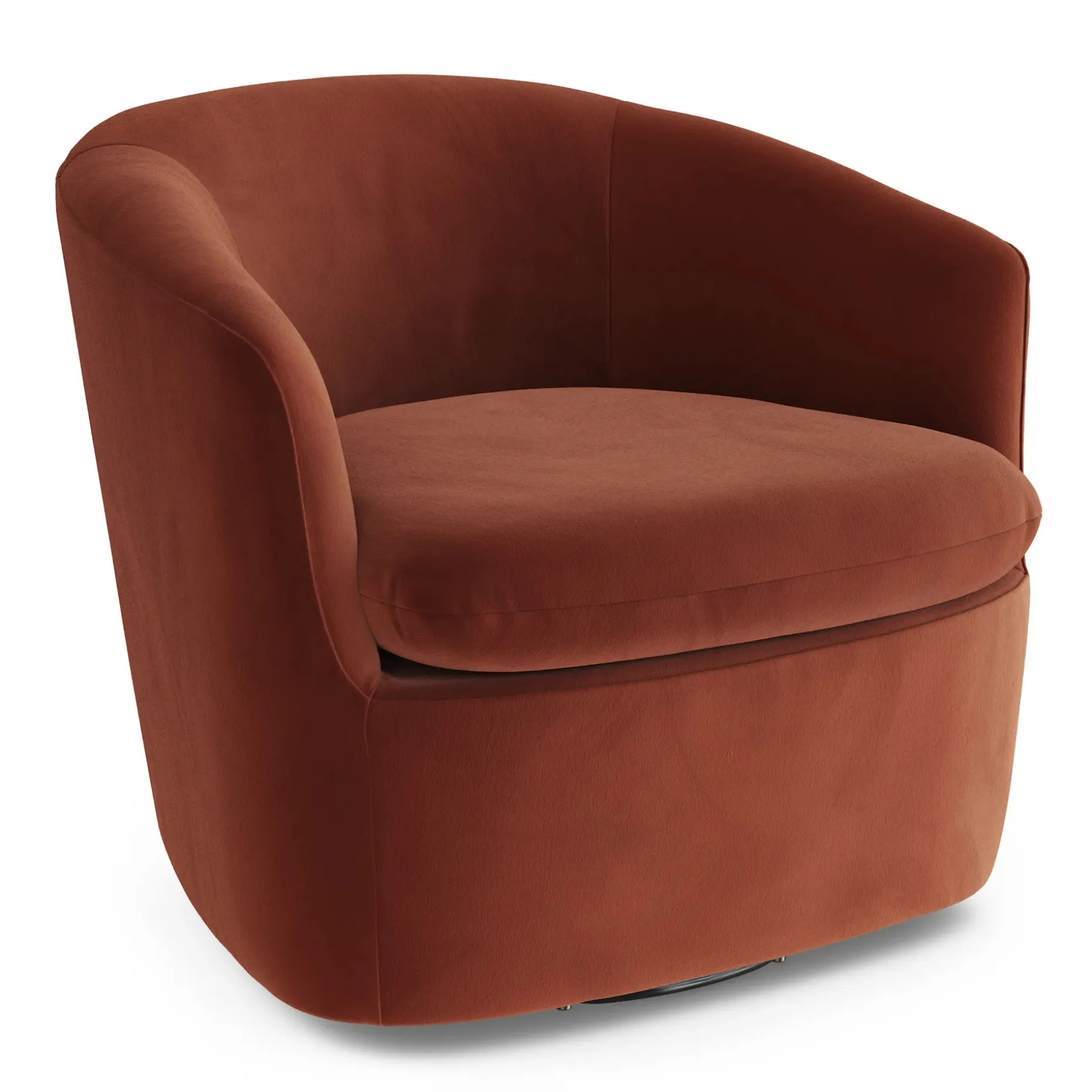 Turoy 32.5" Velvet Swivel Lounge Chair - Hale Rust
