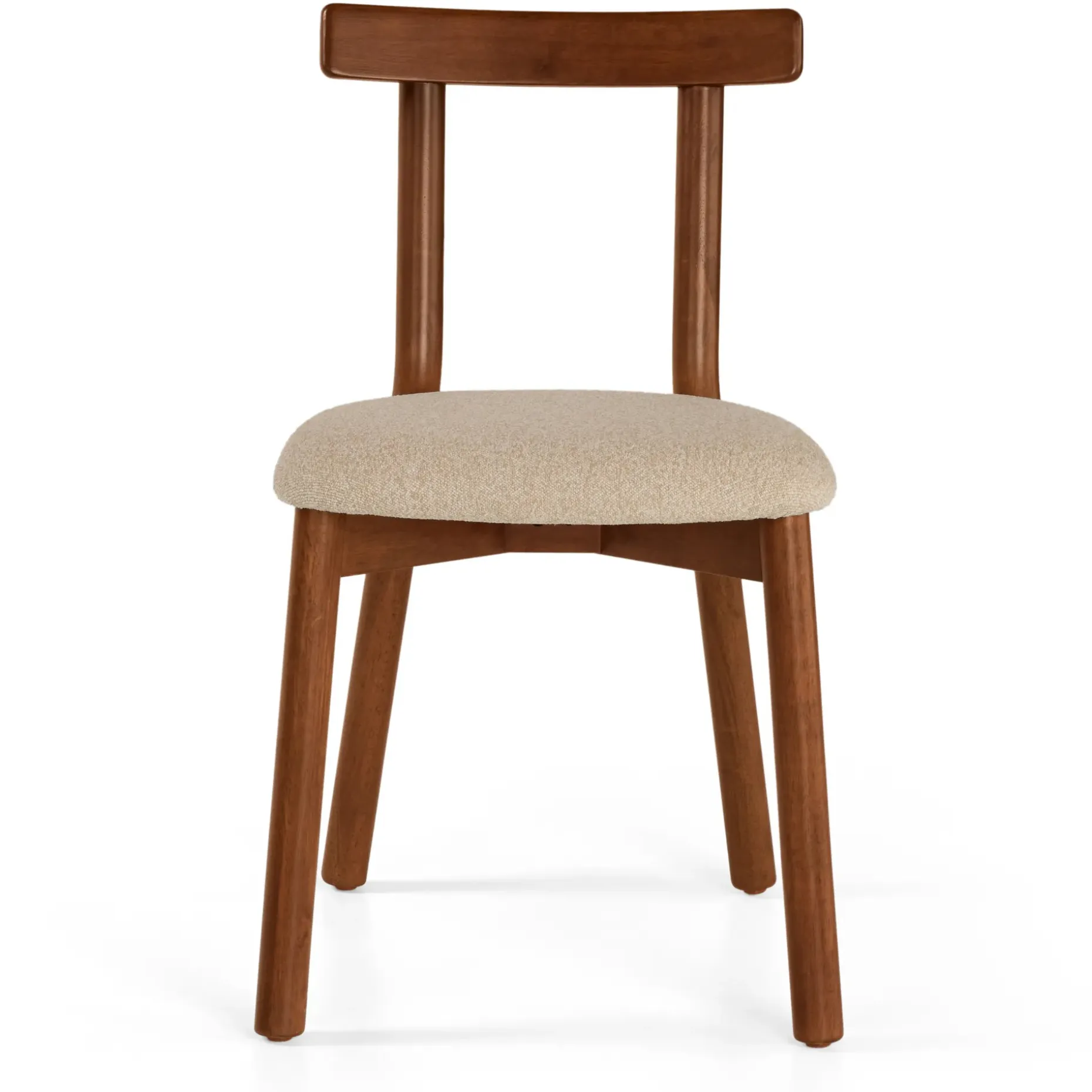 Ulka Dining Chair - Walnut and Ratine Buff
