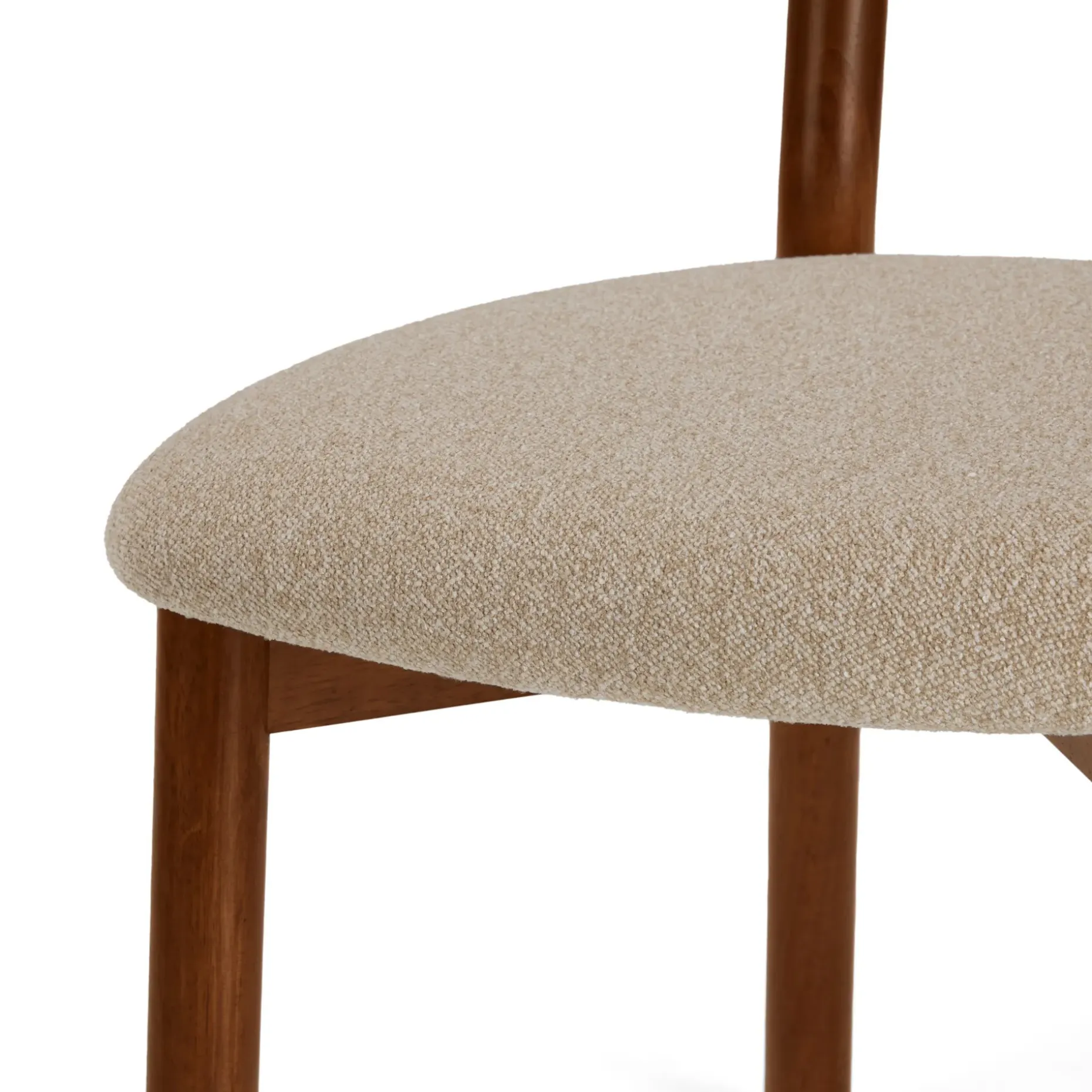 Ulka Dining Chair - Walnut and Ratine Buff