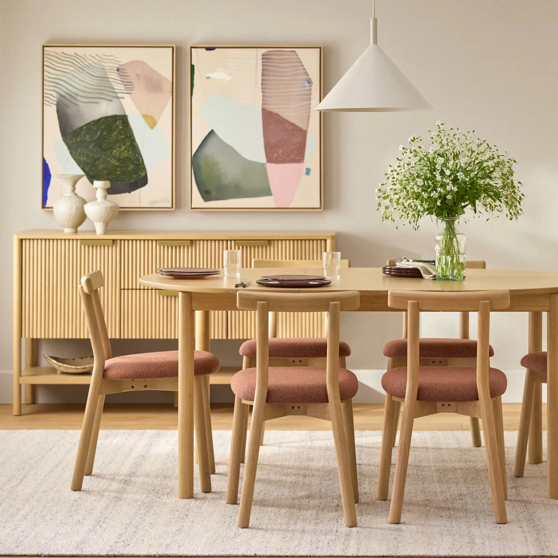 Ulka Dining Chair - White Oak and Ratine Oxide