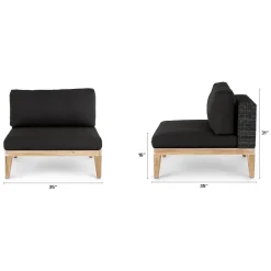 Urba 35" Outdoor Lounge Chair Set - Slate Gray