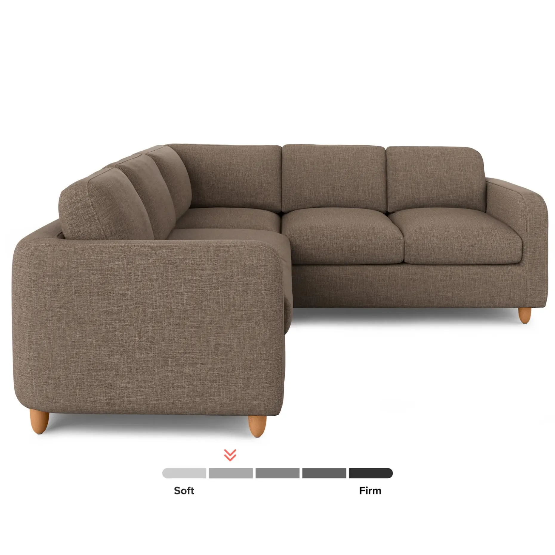 Vati 92" Corner Sectional - Honey Oak and Buckler Brown